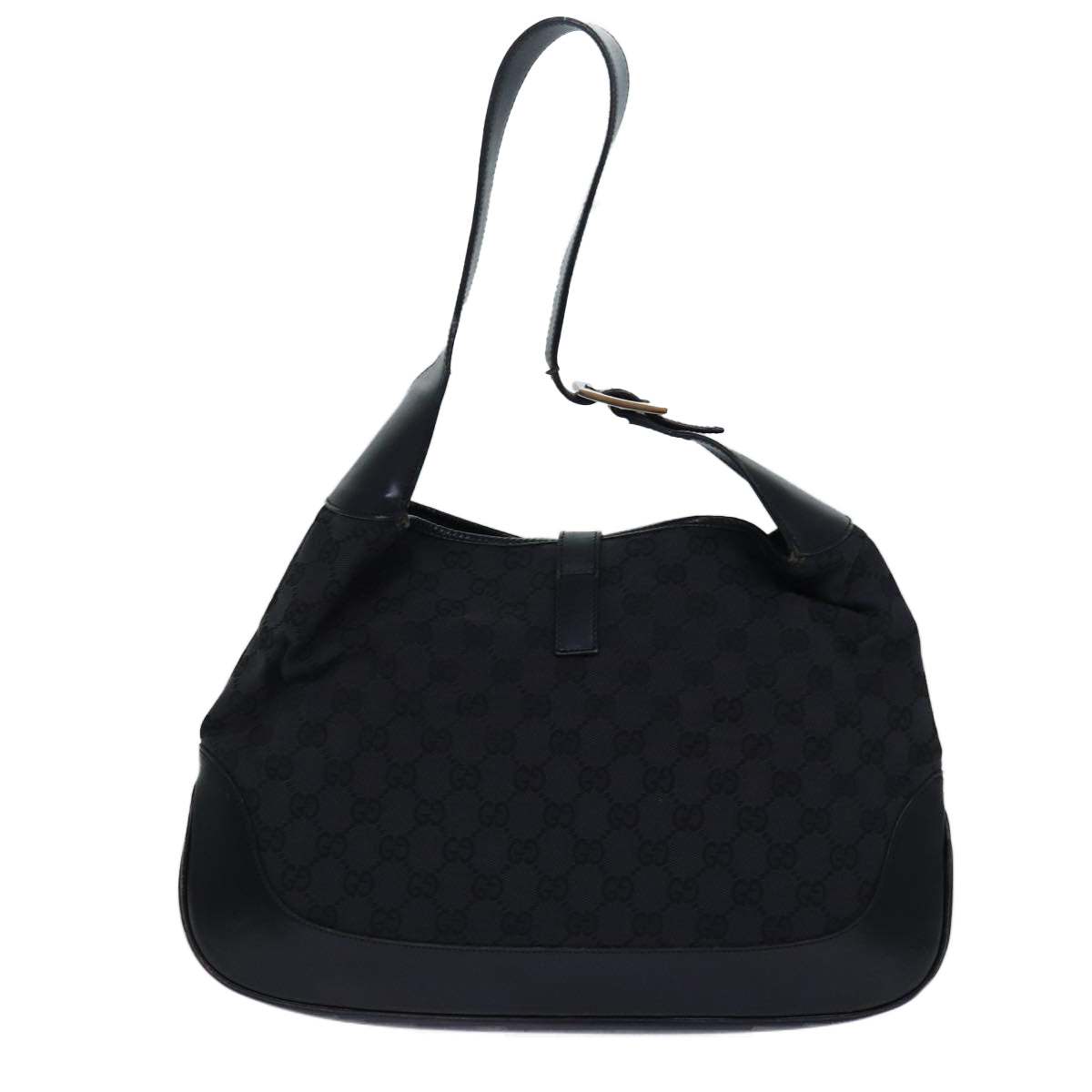 GUCCI Jackie Shoulder Bag Canvas Leather Black 001 3346 80830