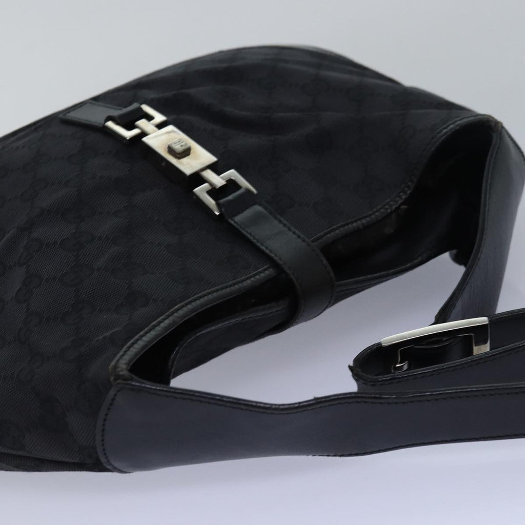 GUCCI Jackie Shoulder Bag Canvas Leather Black 001 3346 80830