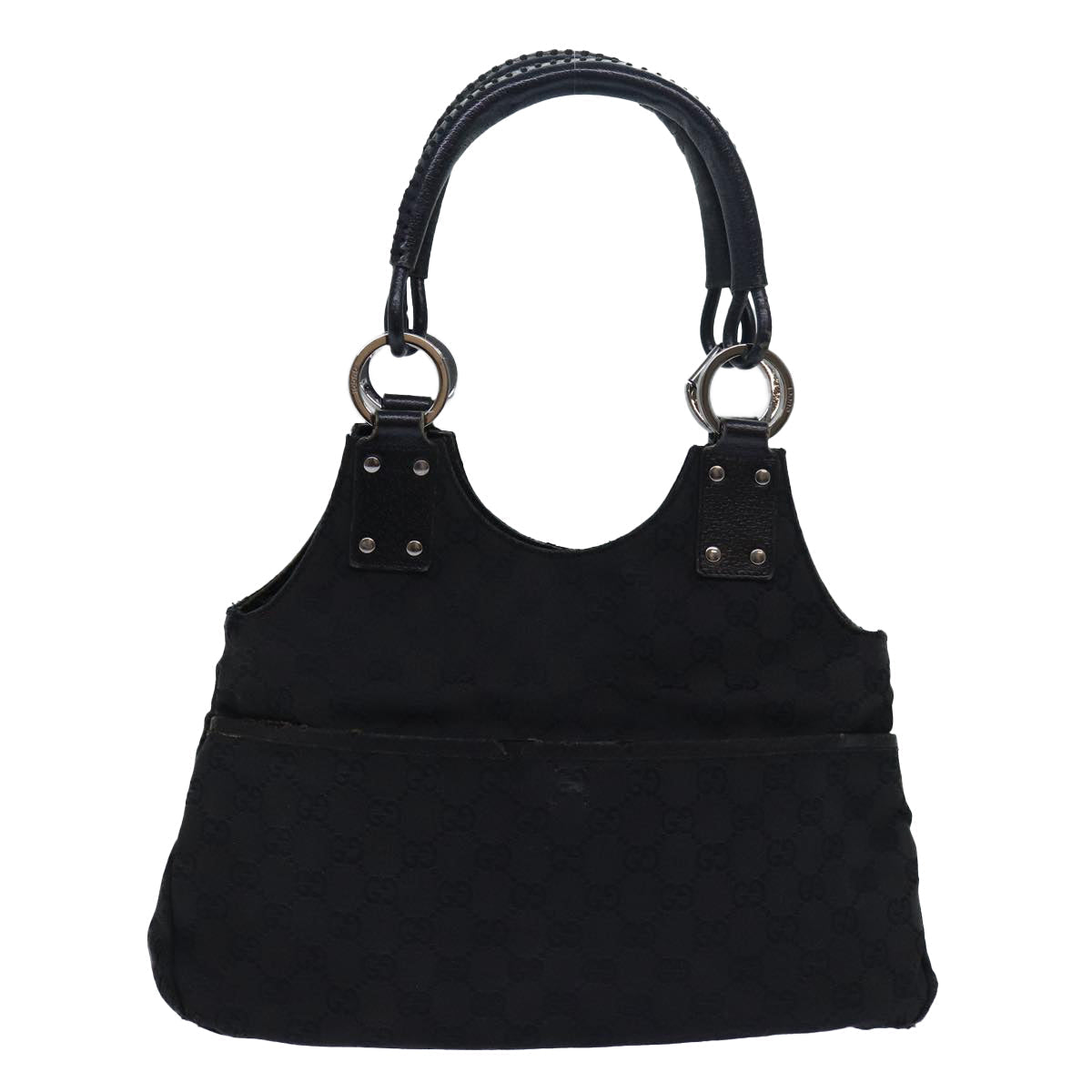 GUCCI GG Canvas Shoulder Bag Black 131329 80831