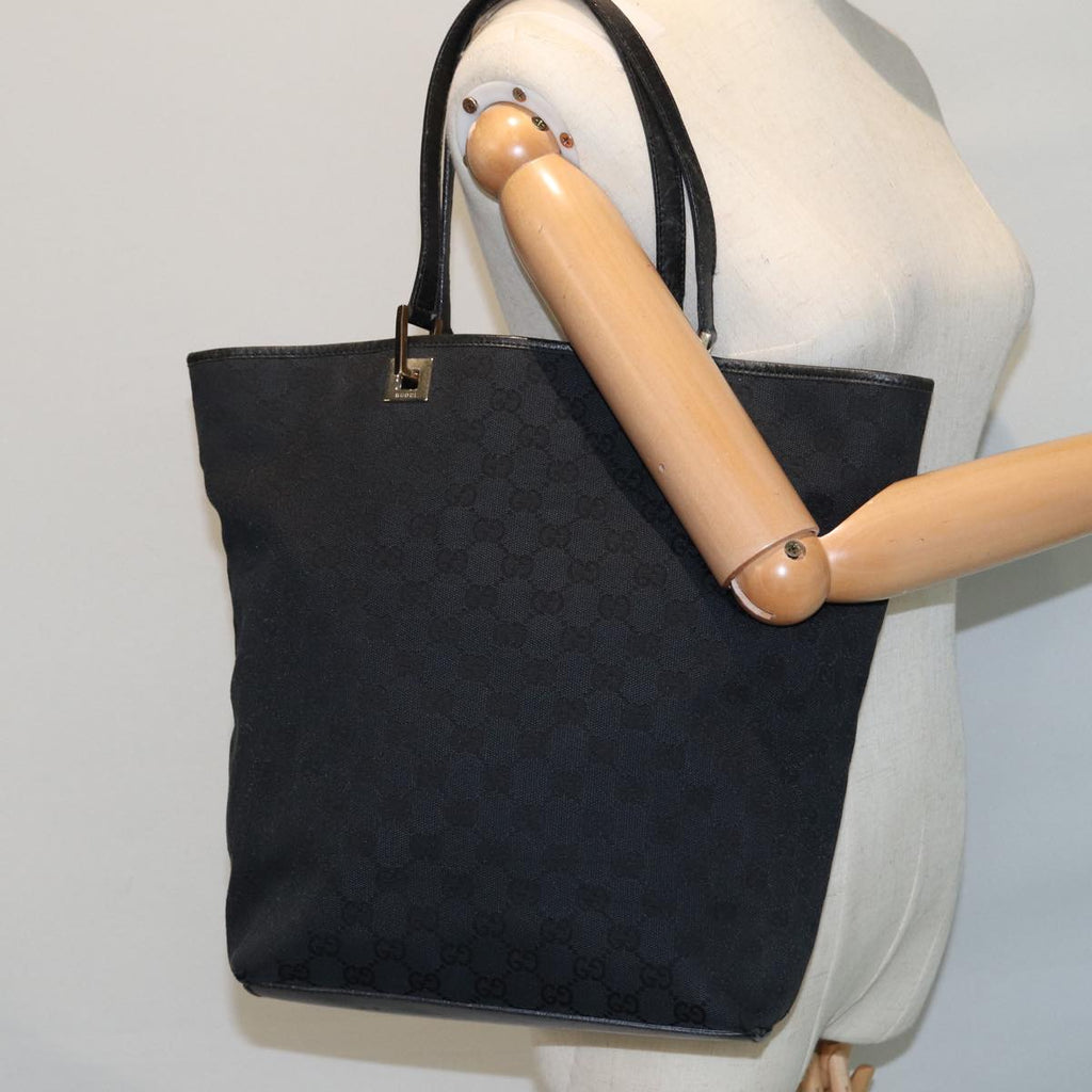 GUCCI GG Canvas Tote Bag Black 002 1098 002404 80833