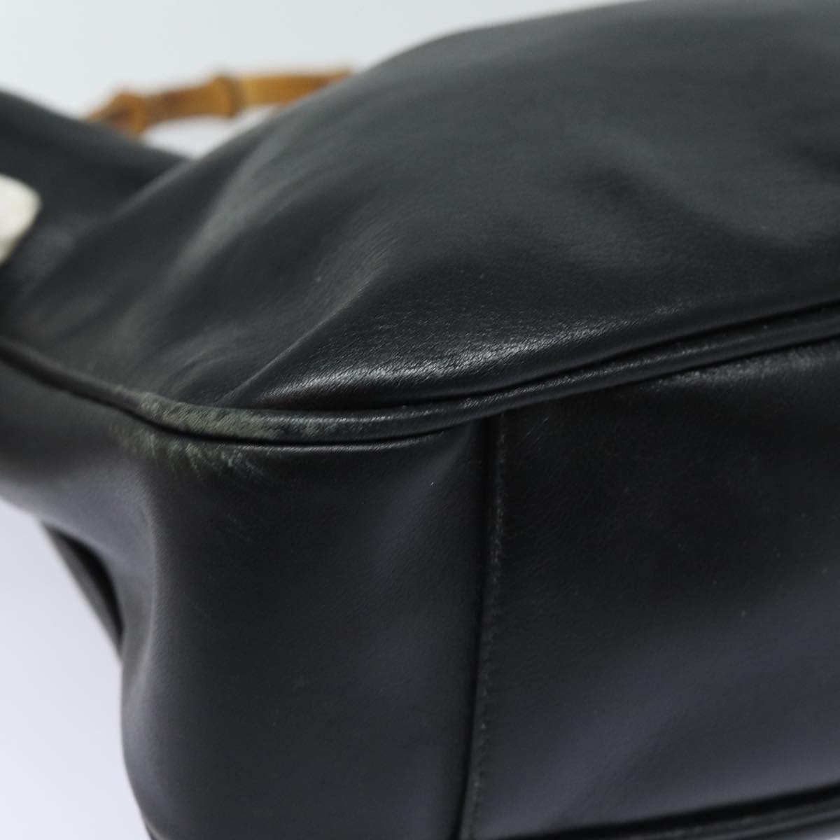 GUCCI Bamboo Shoulder Bag Leather 2way Black 001 1638 80839