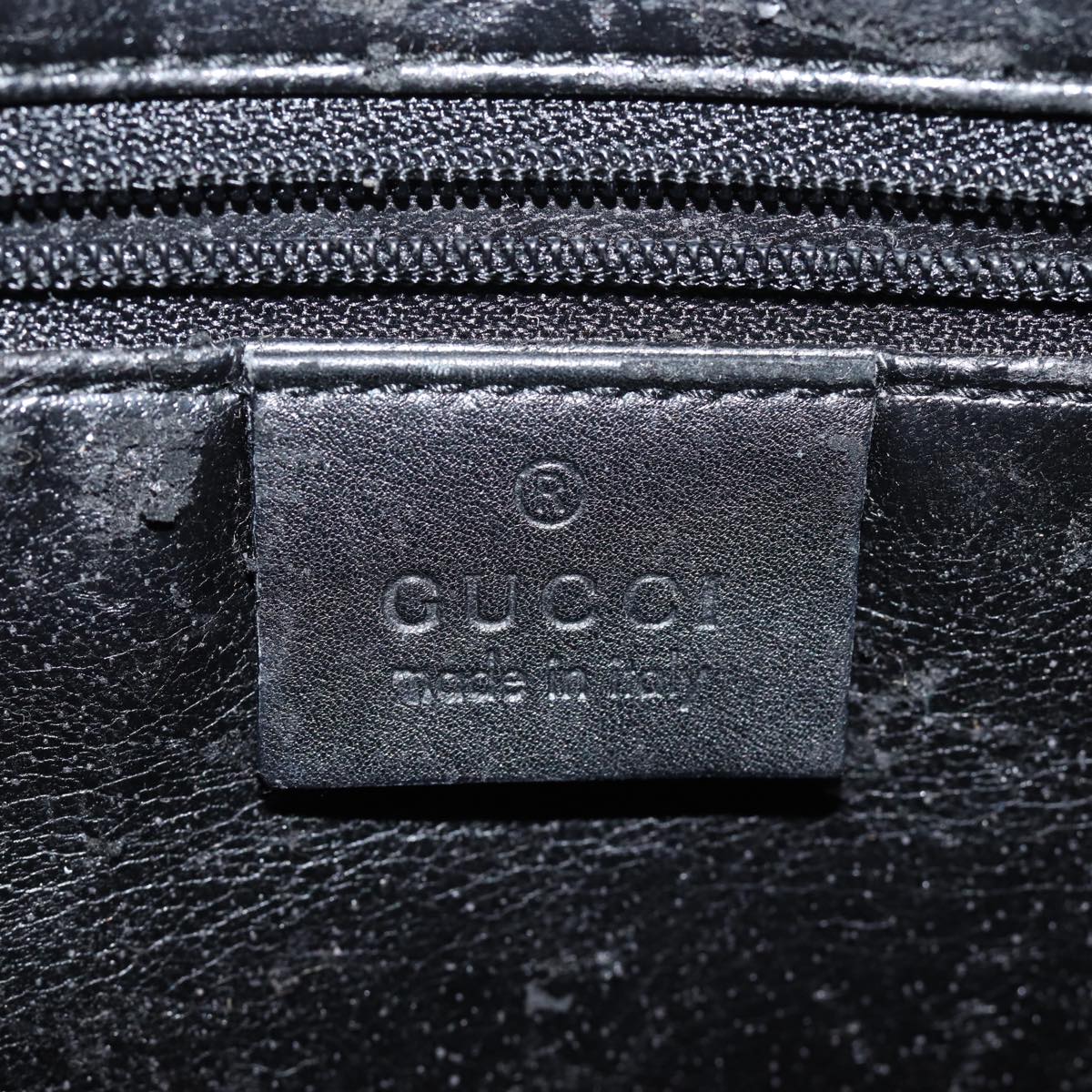 GUCCI Bamboo Shoulder Bag Leather 2way Black 001 1638 80839