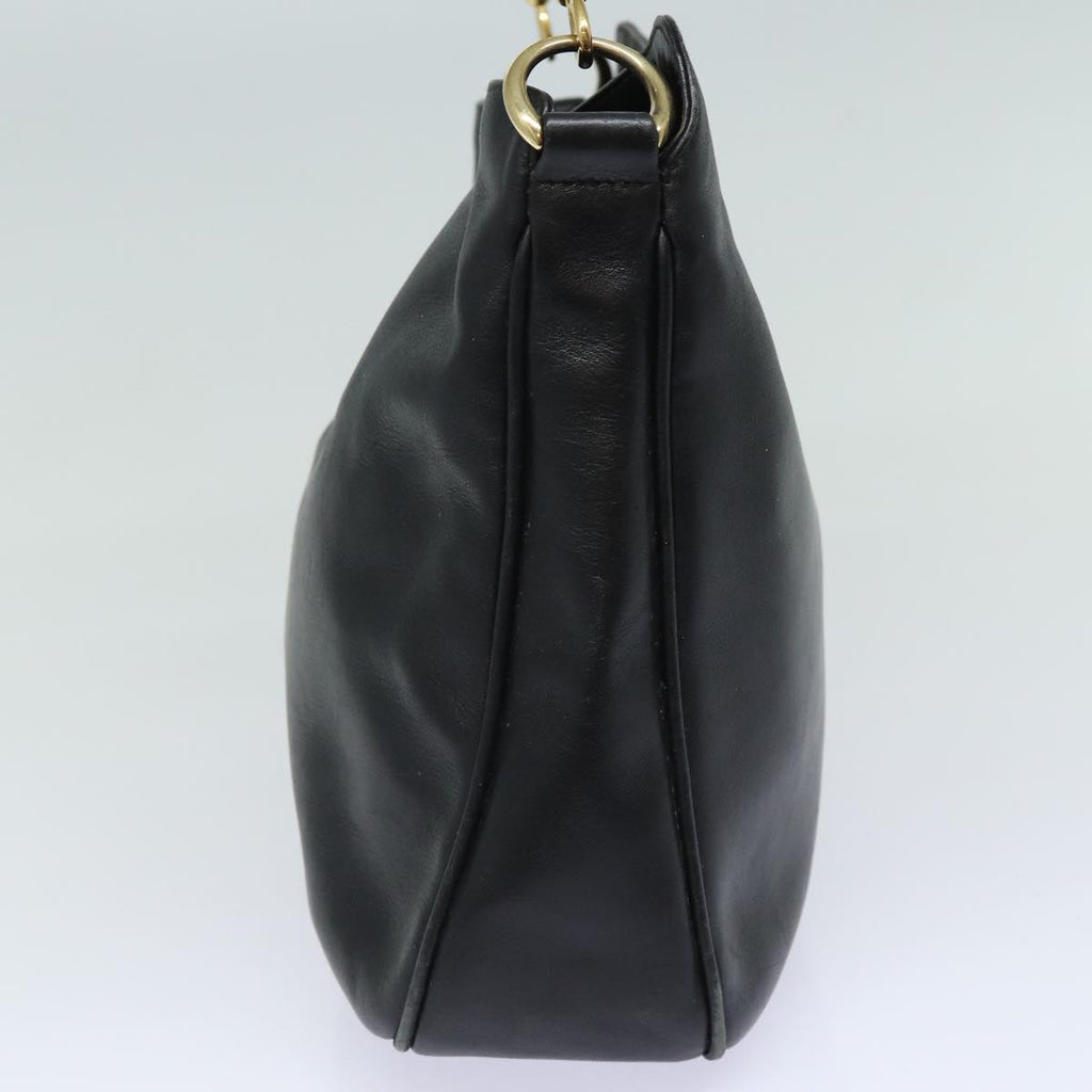GUCCI Bamboo Shoulder Bag Leather 2way Black 001 1638 80839