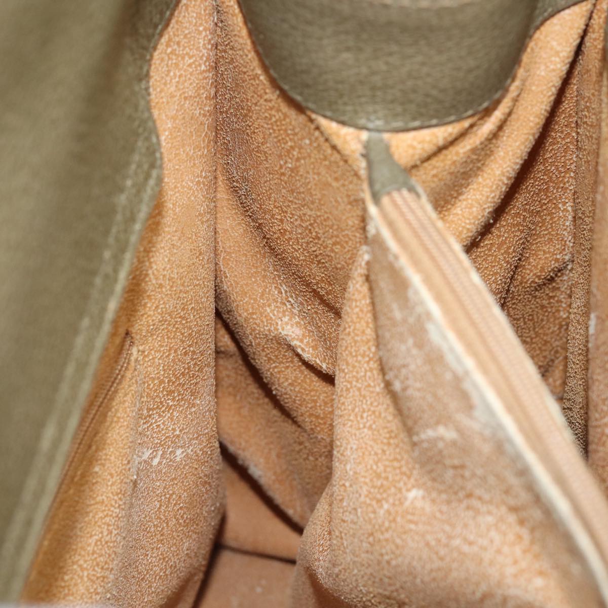 GUCCI Bamboo Hand Bag Suede Leather Khaki 002 1186 0260 80840