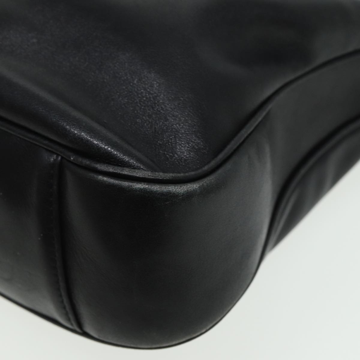 GUCCI Bamboo Shoulder Bag Leather 2way Black 001 3754 1638 80842