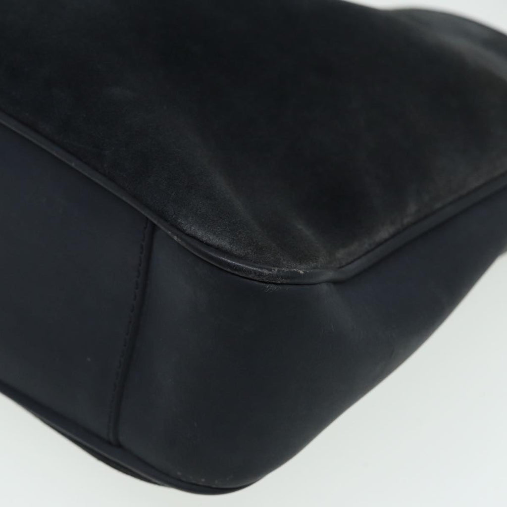GUCCI Bamboo Shoulder Bag Suede Black 001 1638 2615 80843