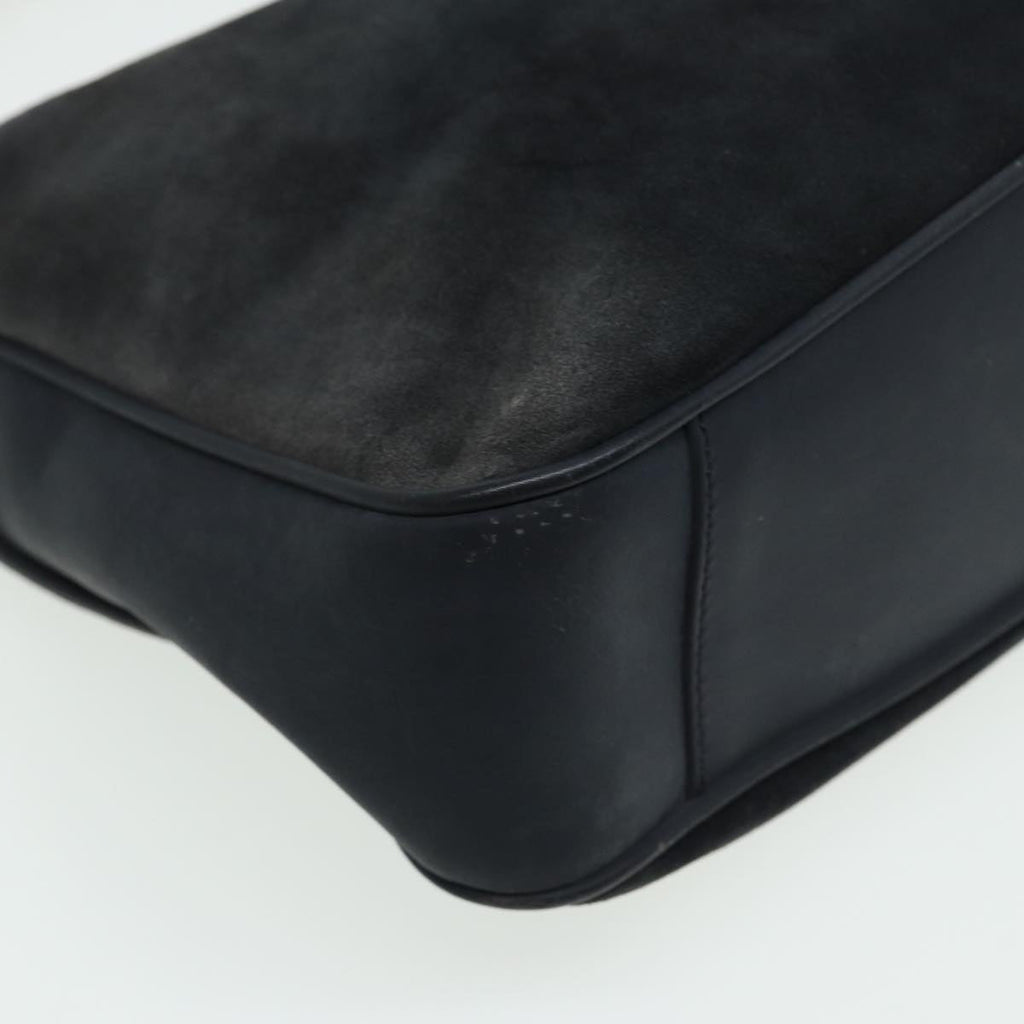 GUCCI Bamboo Shoulder Bag Suede Black 001 1638 2615 80843