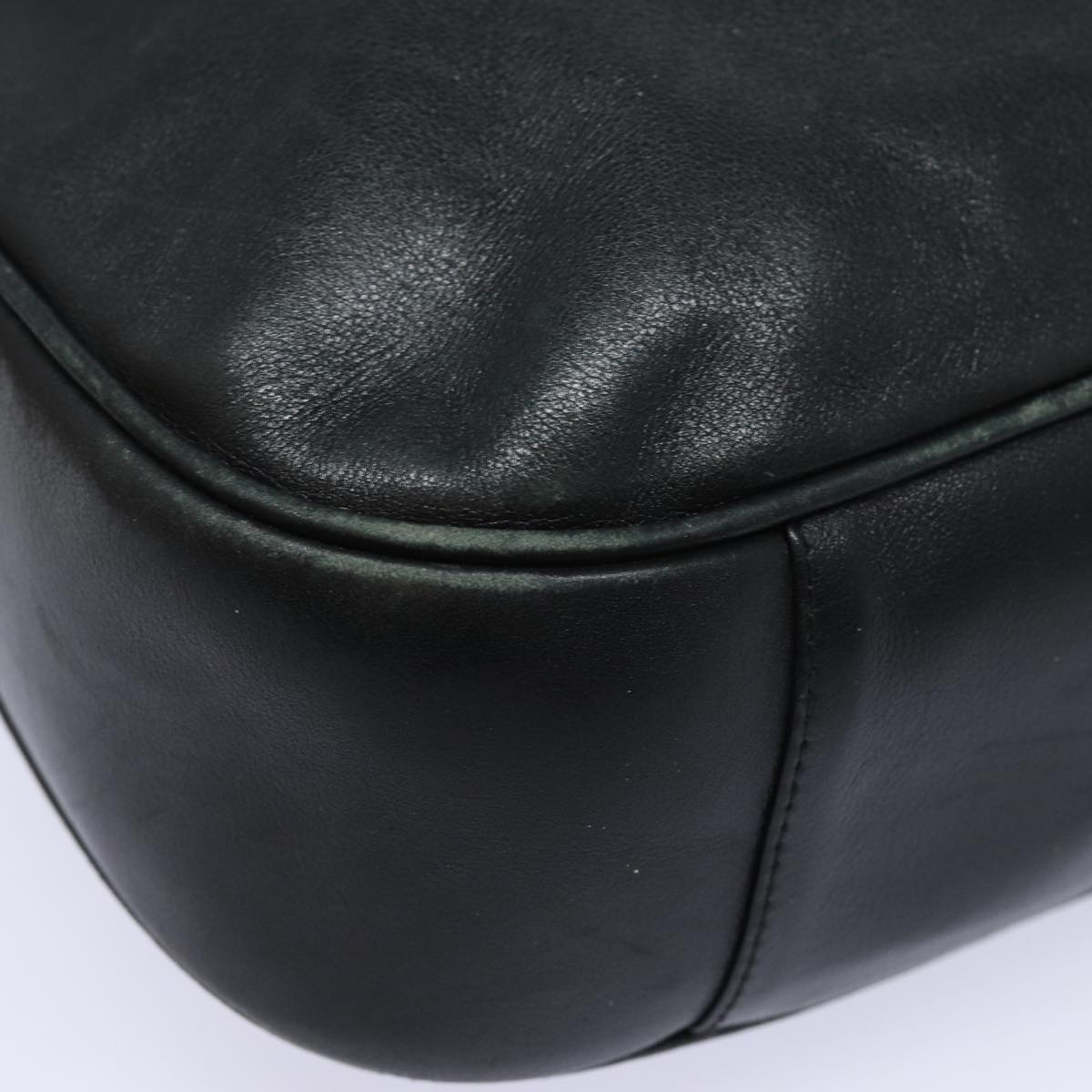 GUCCI Bamboo Shoulder Bag Leather 2way Black 001 1377 3754 80844