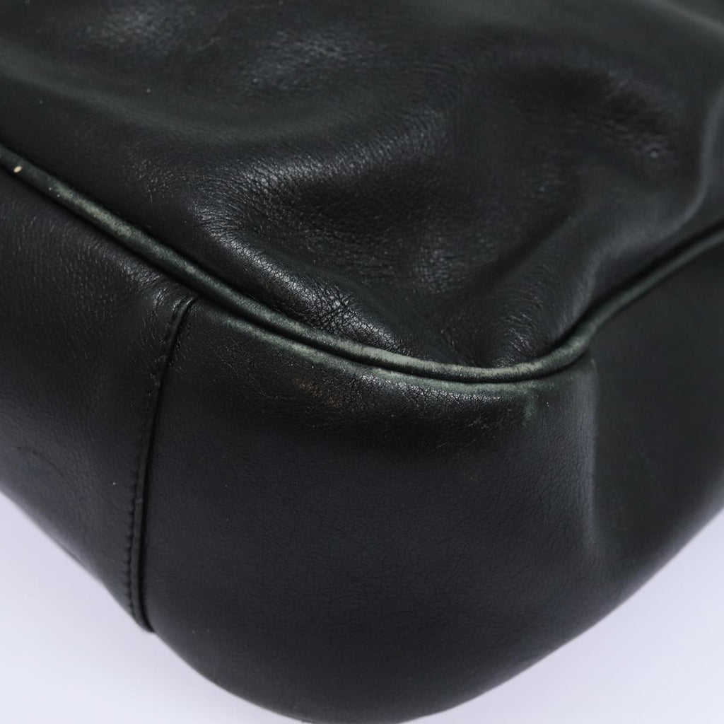 GUCCI Bamboo Shoulder Bag Leather 2way Black 001 1377 3754 80844