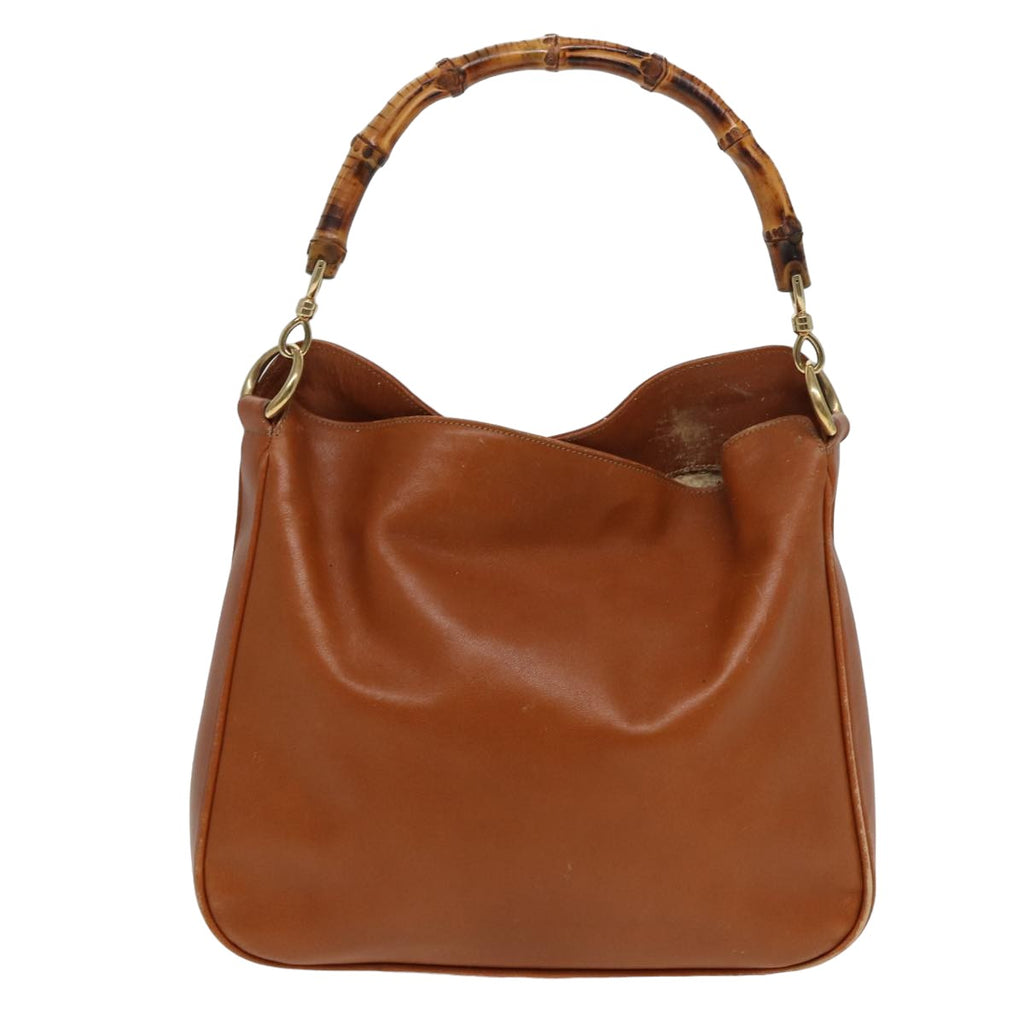 GUCCI Bamboo Shoulder Bag Leather 2way Brown 001 0166 1638 80845