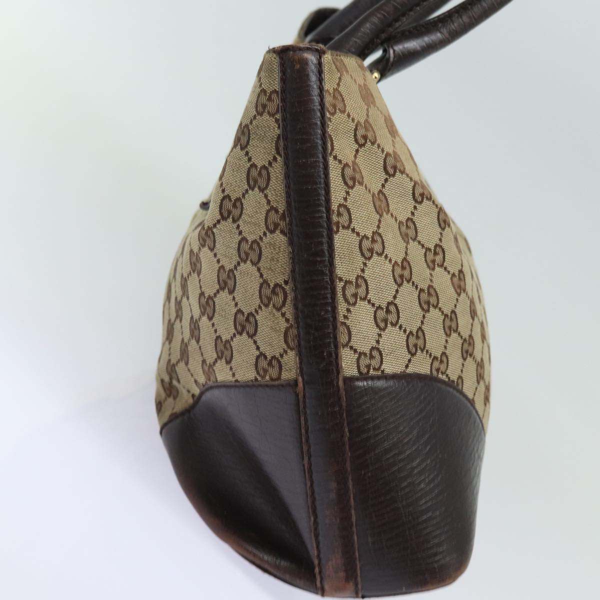 GUCCI GG Canvas Web Sherry Line Horsebit Tote Bag Beige Red 137385 80847