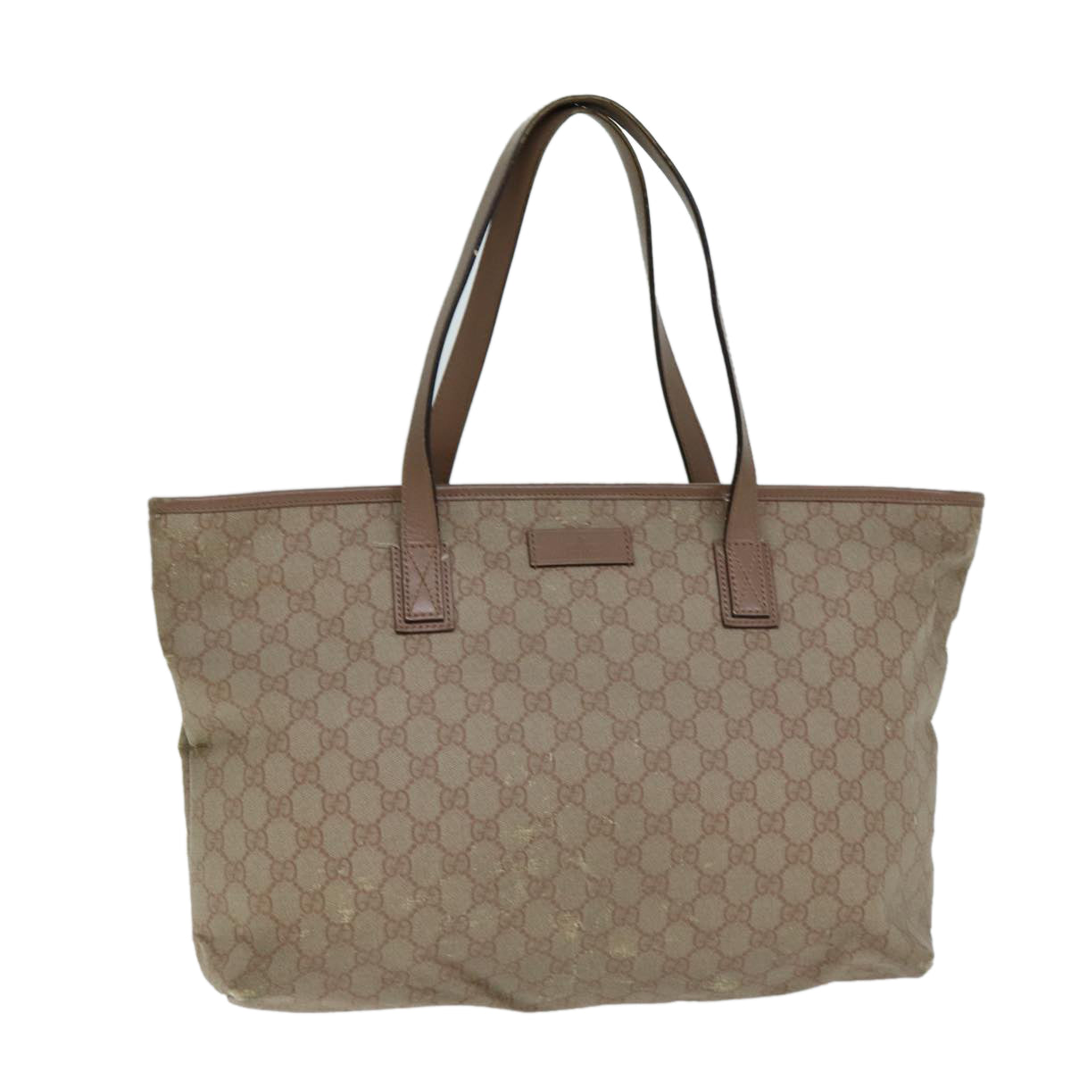 GUCCI GG Supreme Tote Bag PVC Leather Beige 211137 80851