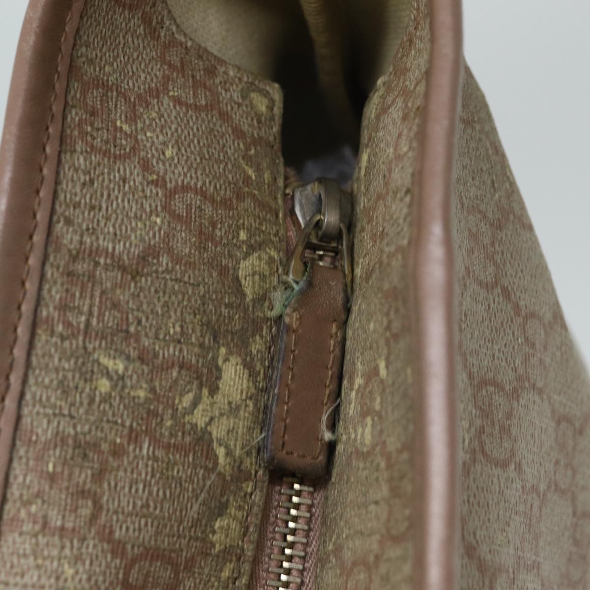 GUCCI GG Supreme Tote Bag PVC Leather Beige 211137 80851