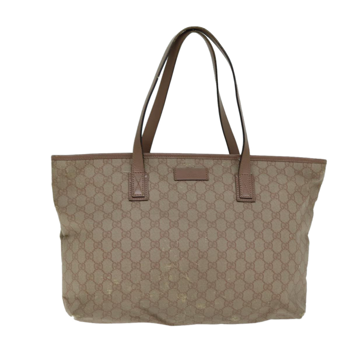 GUCCI GG Supreme Tote Bag PVC Leather Beige 211137 80851