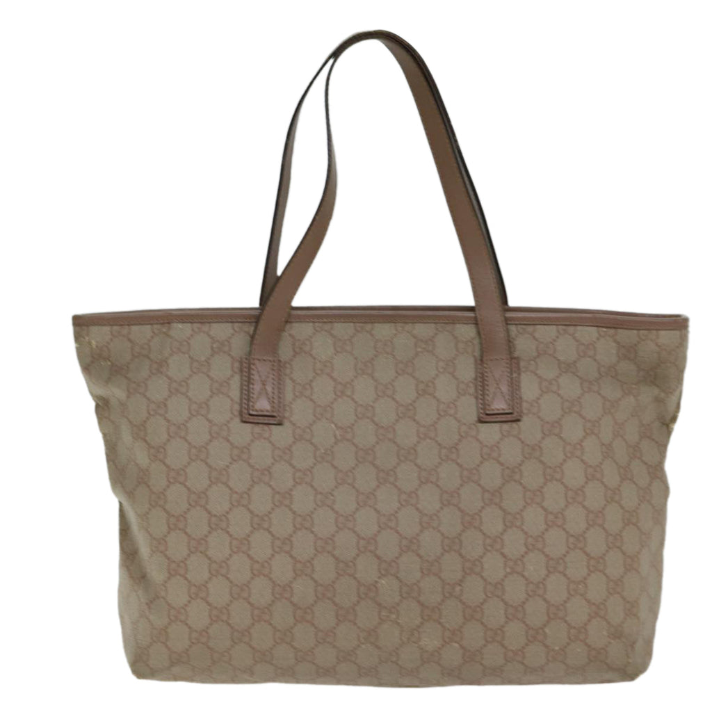GUCCI GG Supreme Tote Bag PVC Leather Beige 211137 80851