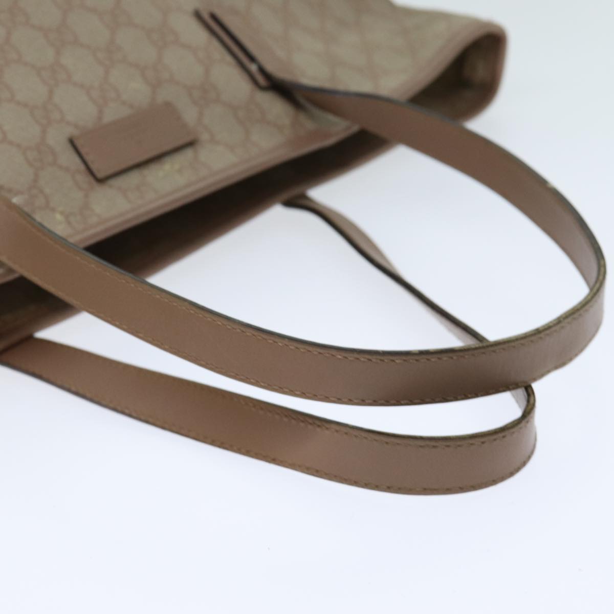 GUCCI GG Supreme Tote Bag PVC Leather Beige 211137 80851