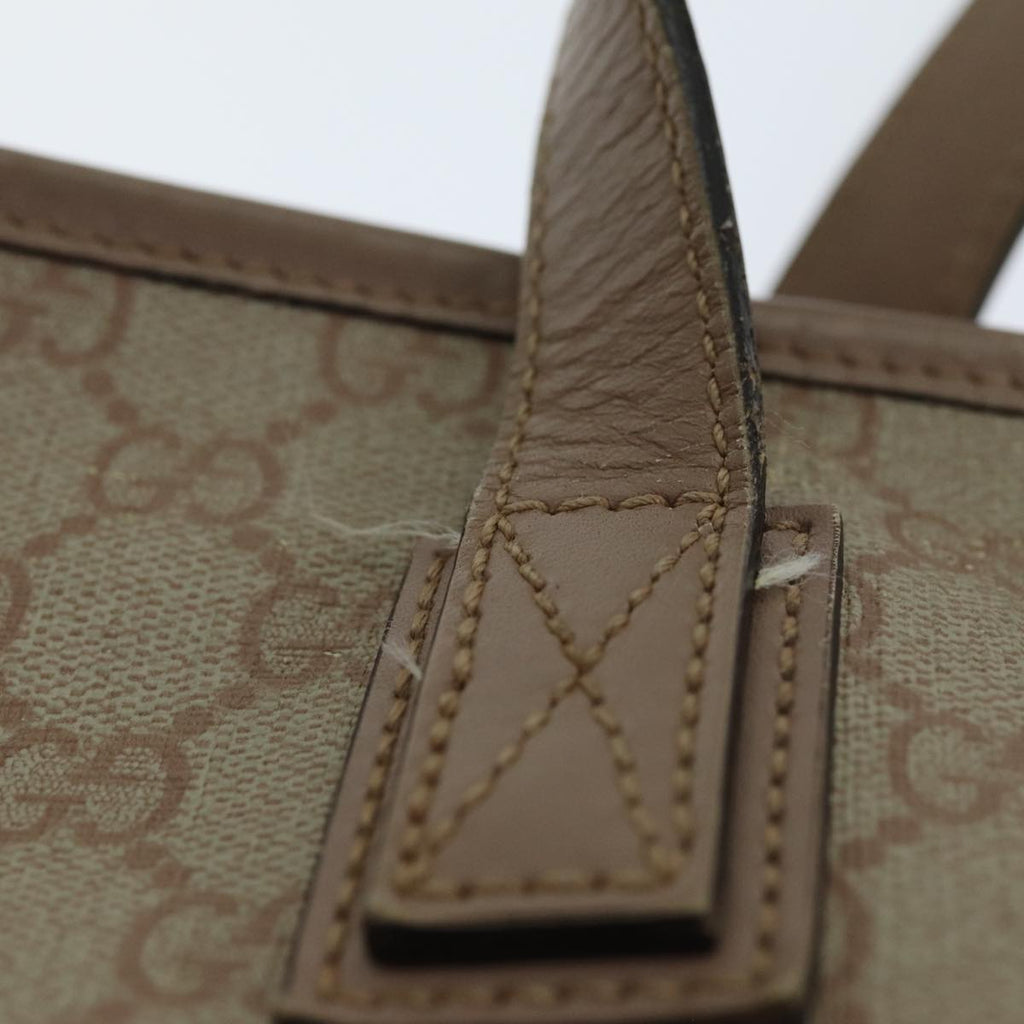 GUCCI GG Supreme Tote Bag PVC Leather Beige 211137 80851