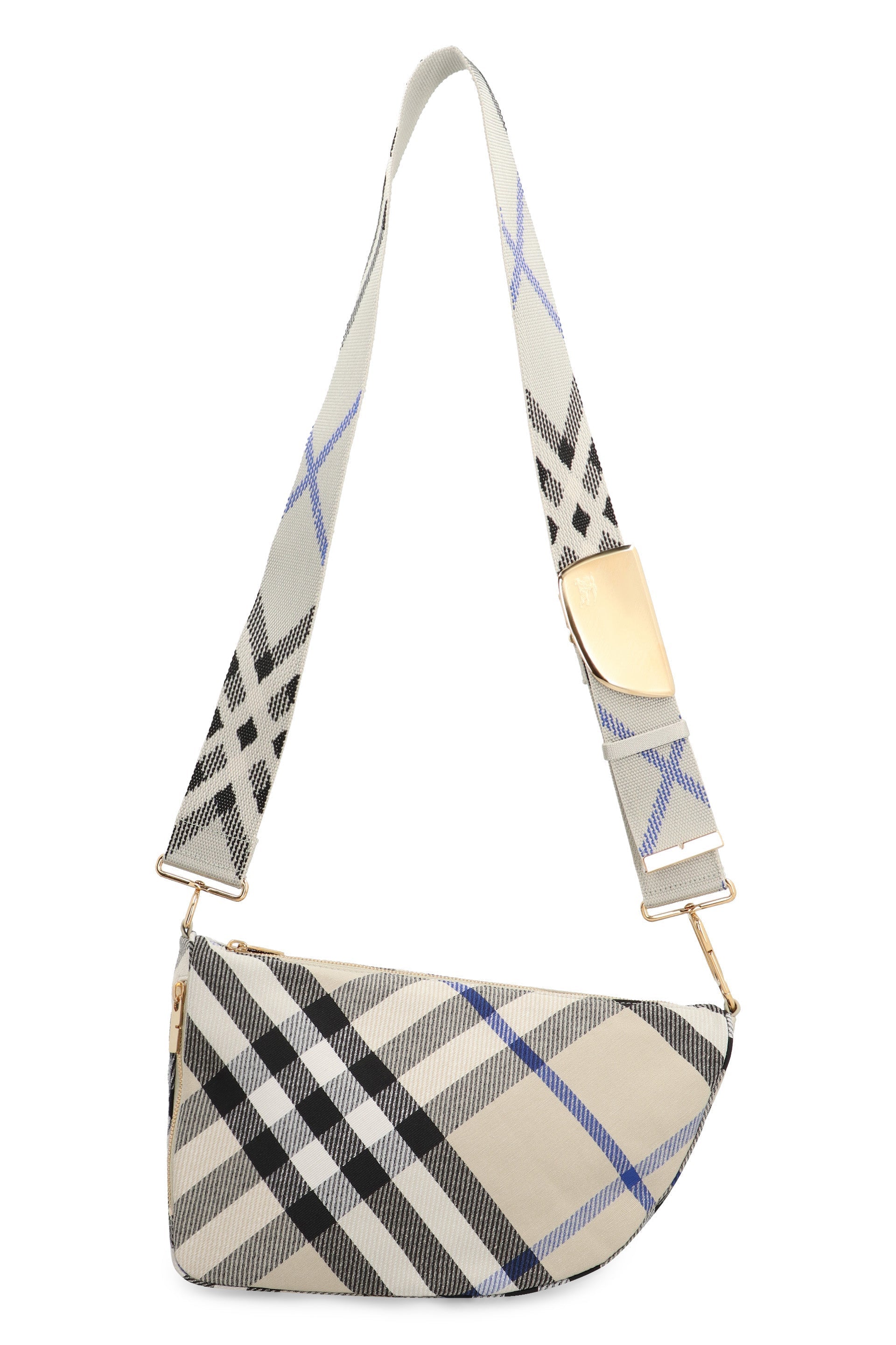 MEDIUM SHIELD BAG WITH CHECK PATTERN