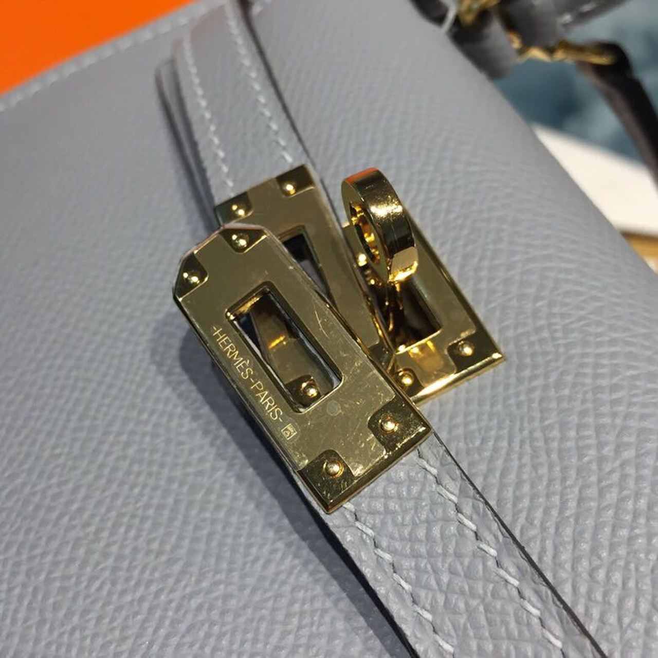 GLAMI Mini Kelly Light Blue For Women Gold Toned Hardware 7.5in/19cm