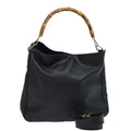 GUCCI Bamboo Shoulder Bag Leather 2way Black 001 1781 80887