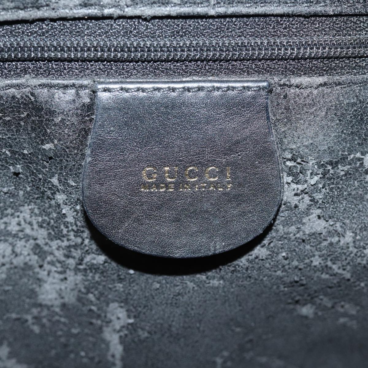 GUCCI Bamboo Shoulder Bag Leather 2way Black 001 1781 80887