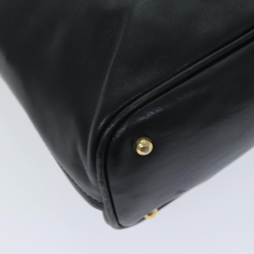 GUCCI Bamboo Hand Bag Leather 2way Black 000 1186 0289 80888