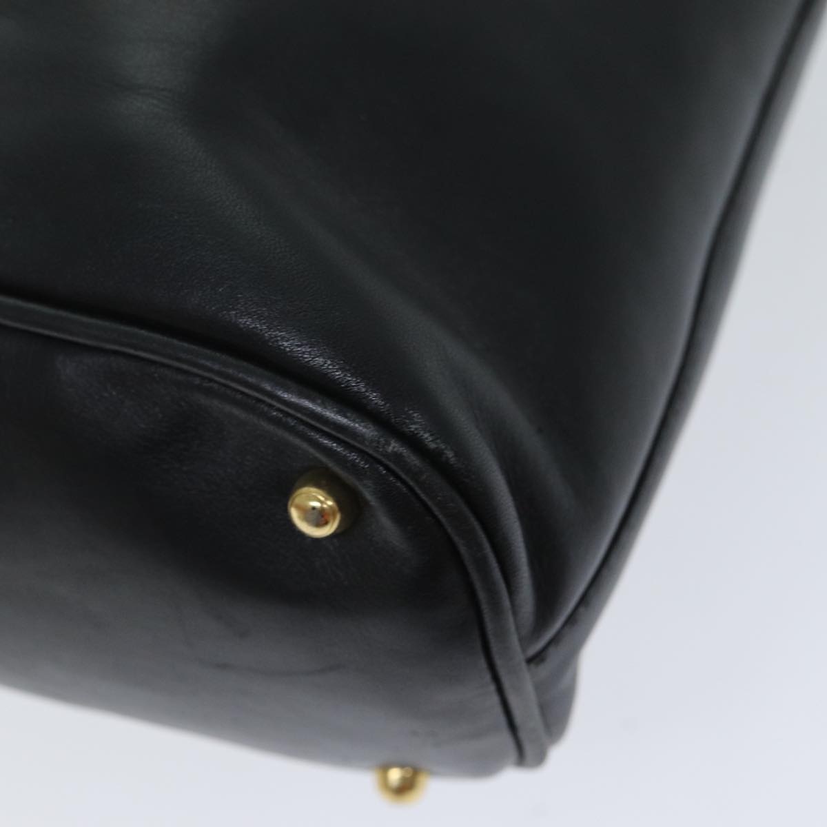 GUCCI Bamboo Hand Bag Leather 2way Black 000 1186 0289 80888