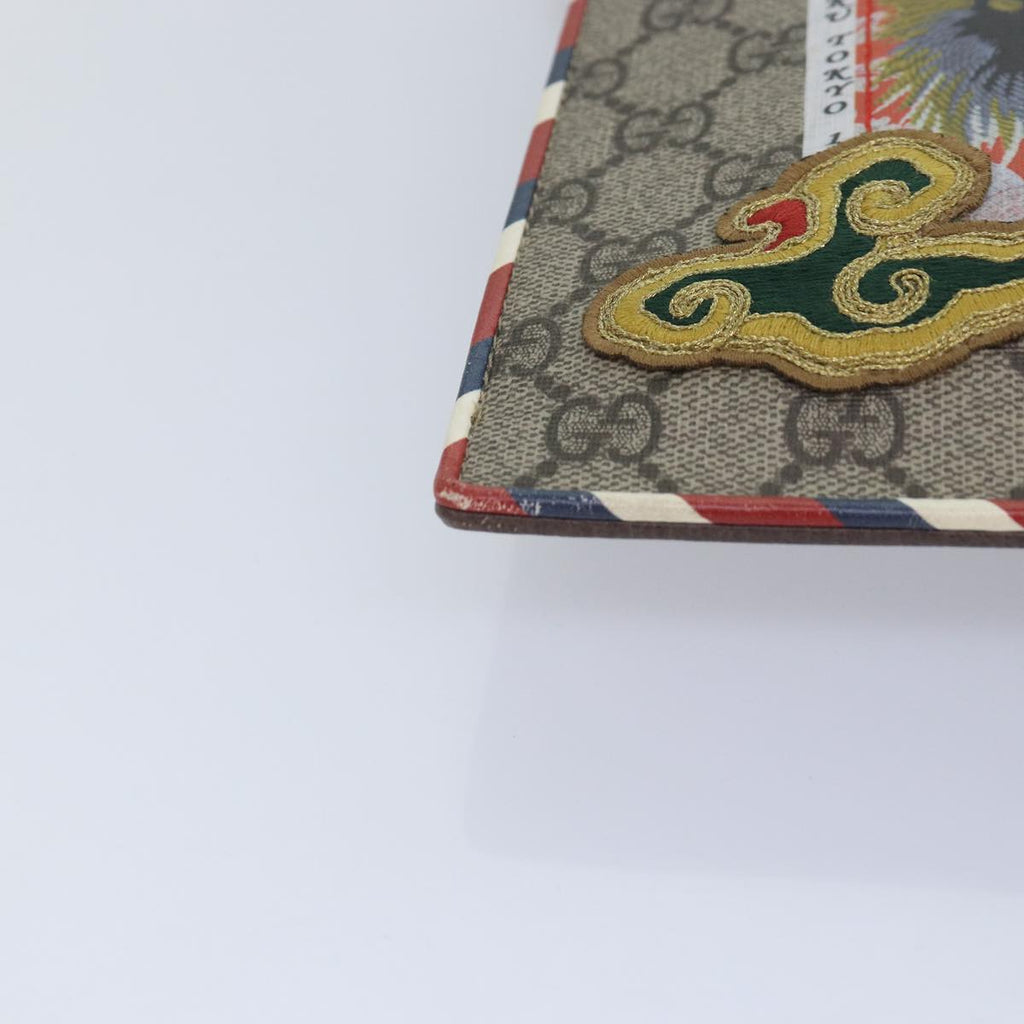 GUCCI GG Supreme Clutch Bag PVC Leather Beige 473915 80898