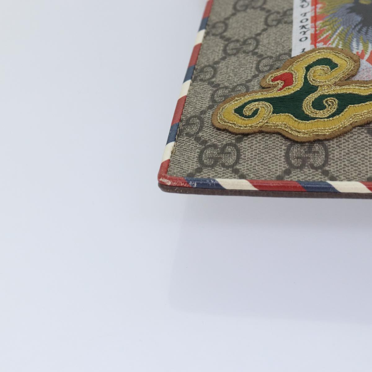 GUCCI GG Supreme Clutch Bag PVC Leather Beige 473915 80898