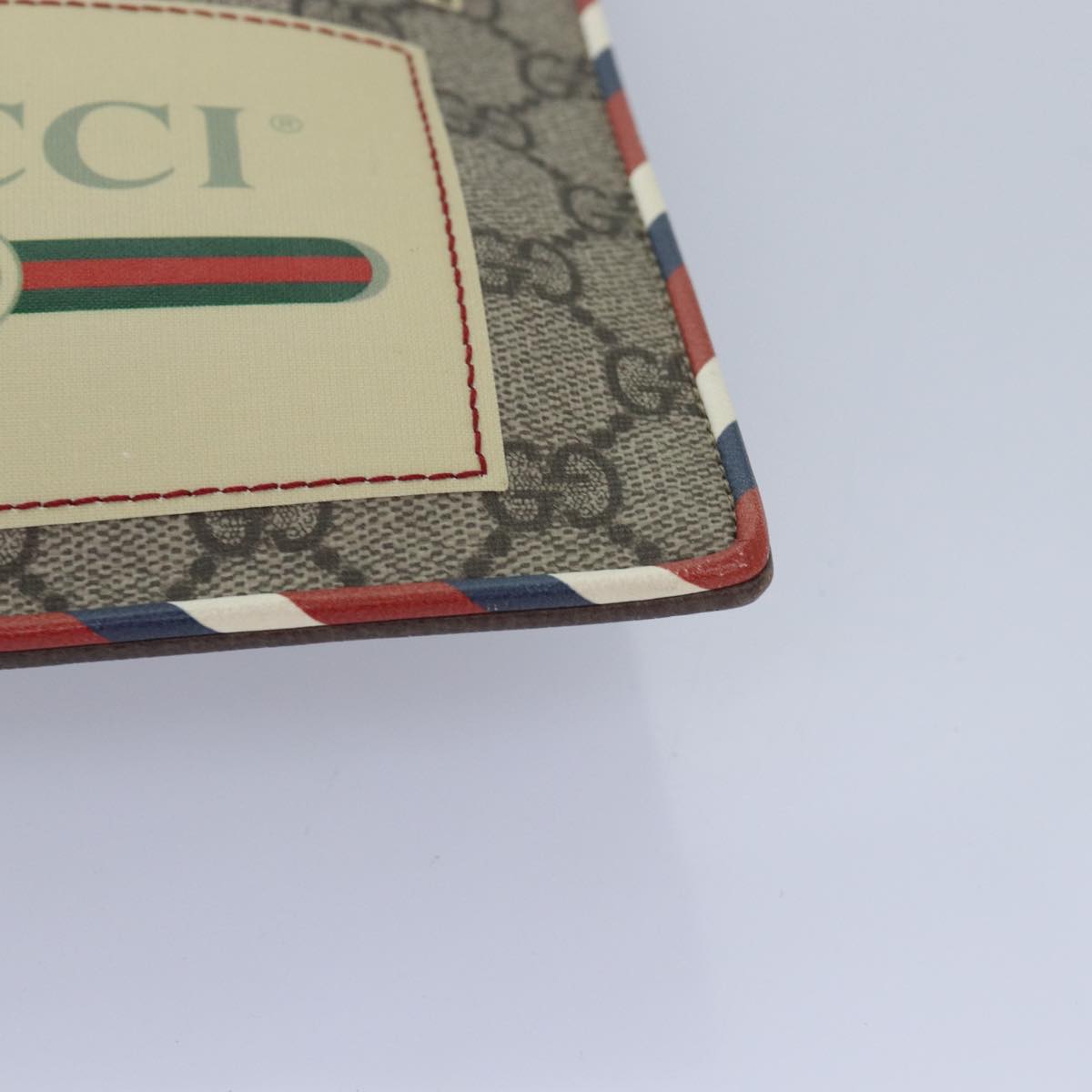 GUCCI GG Supreme Clutch Bag PVC Leather Beige 473915 80898