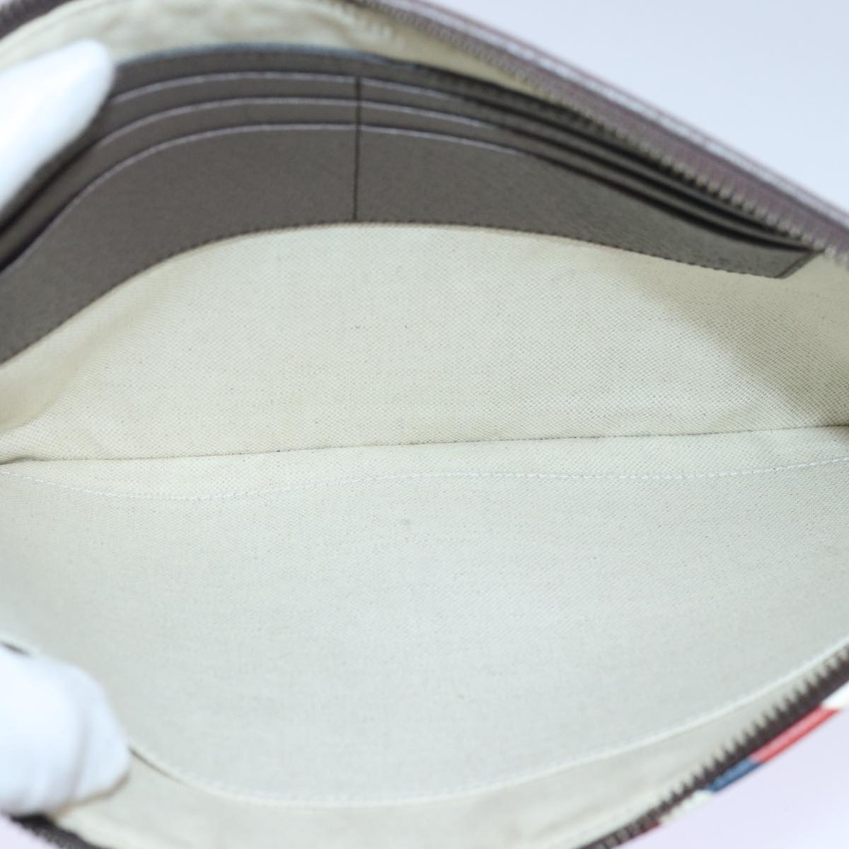 GUCCI GG Supreme Clutch Bag PVC Leather Beige 473915 80898