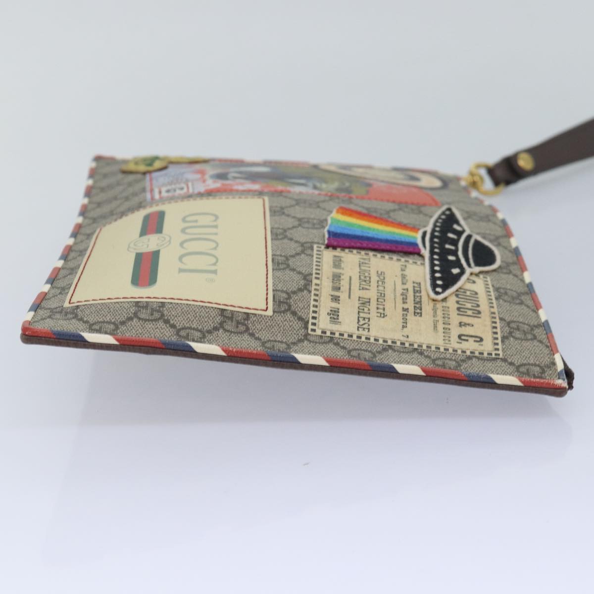 GUCCI GG Supreme Clutch Bag PVC Leather Beige 473915 80898