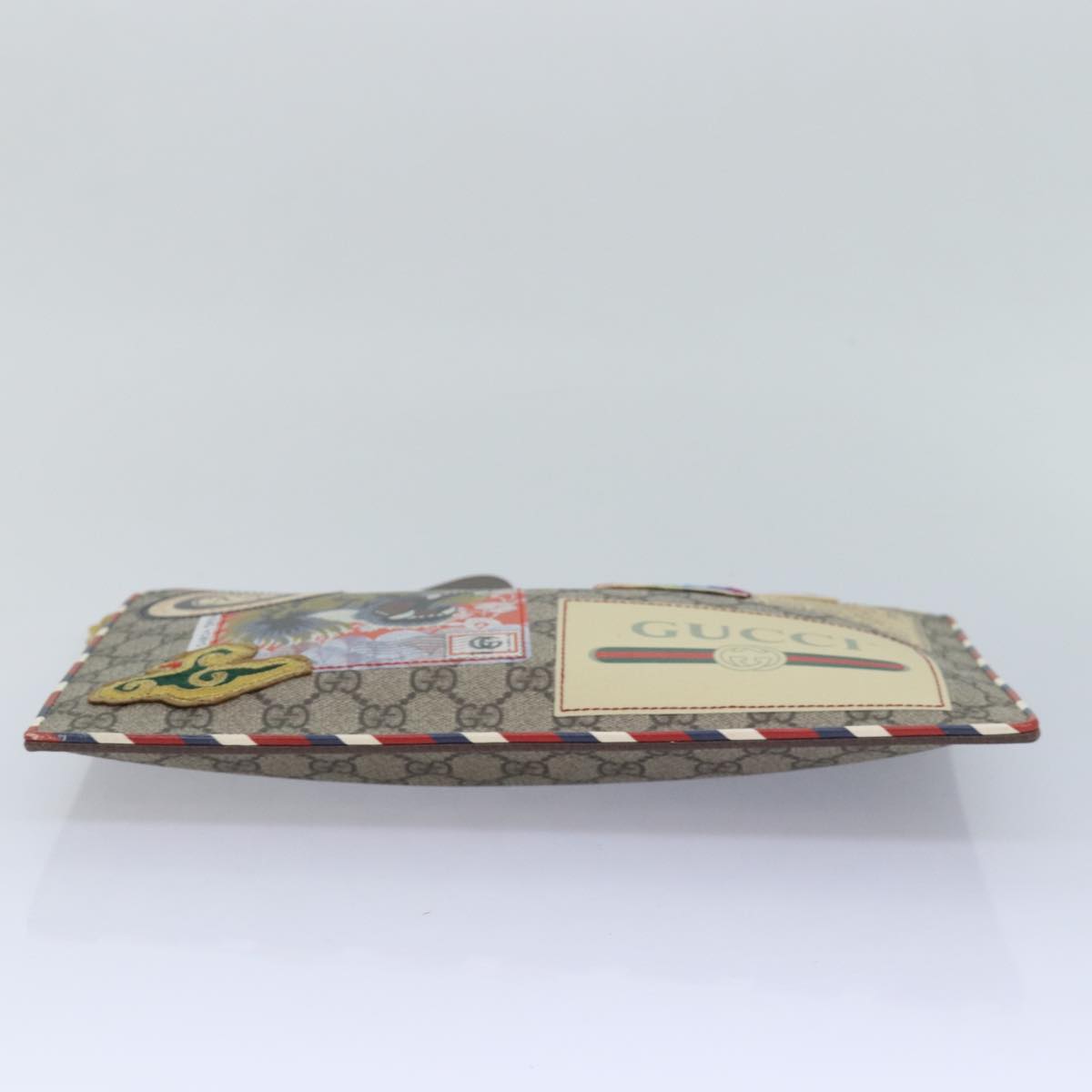 GUCCI GG Supreme Clutch Bag PVC Leather Beige 473915 80898
