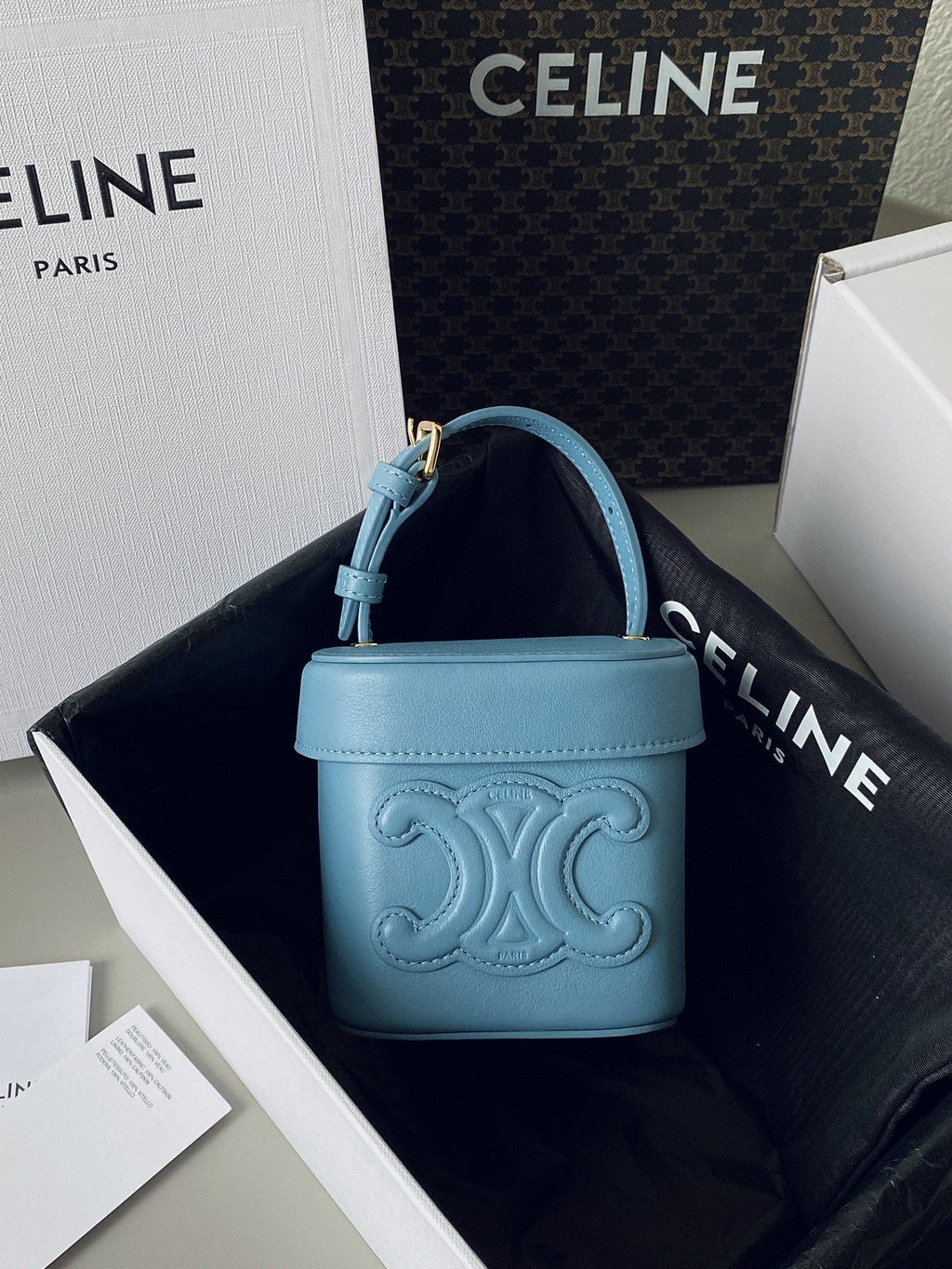 GLAMI Small Box Cuir Triomphe Denim For Women 4in/11cm 199263DU3.07DD