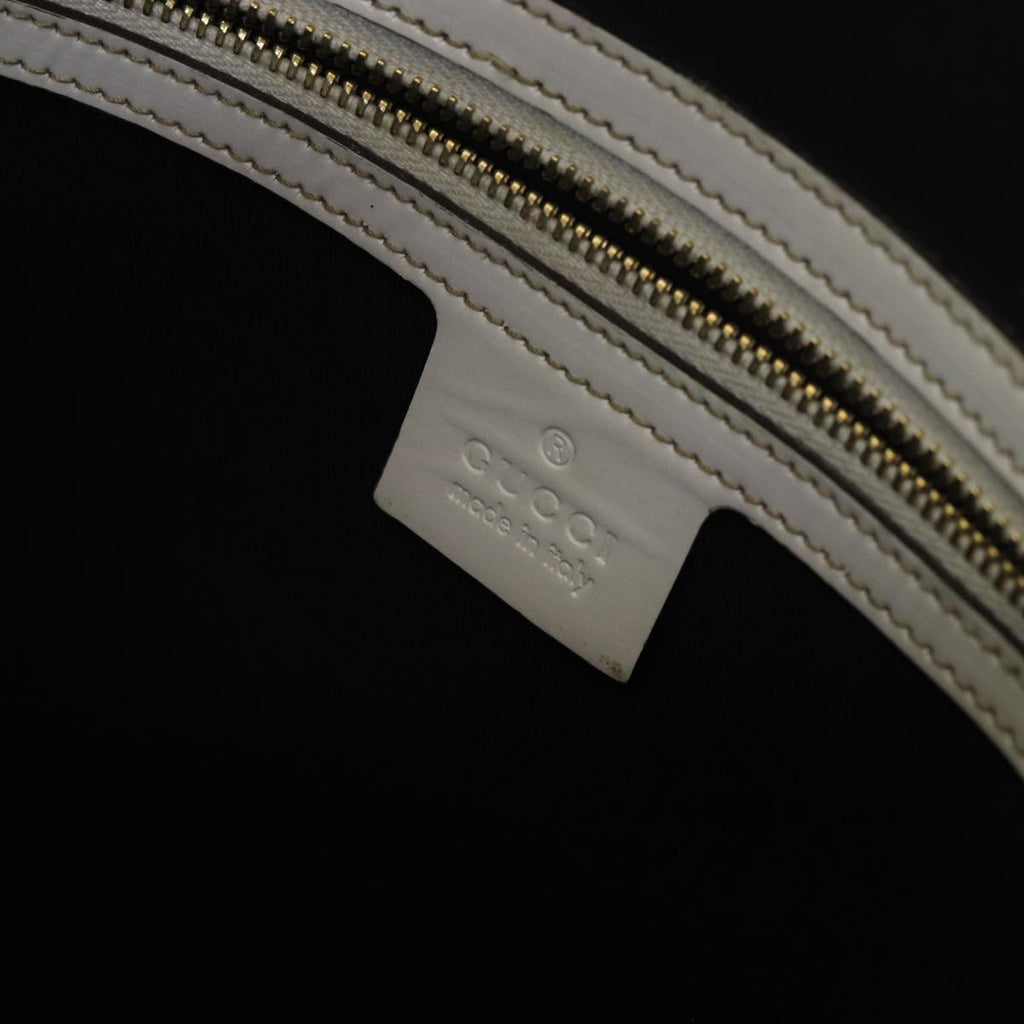 GUCCI Interlocking Web Sherry Bag Coated Canvas 2way White 162886 80900
