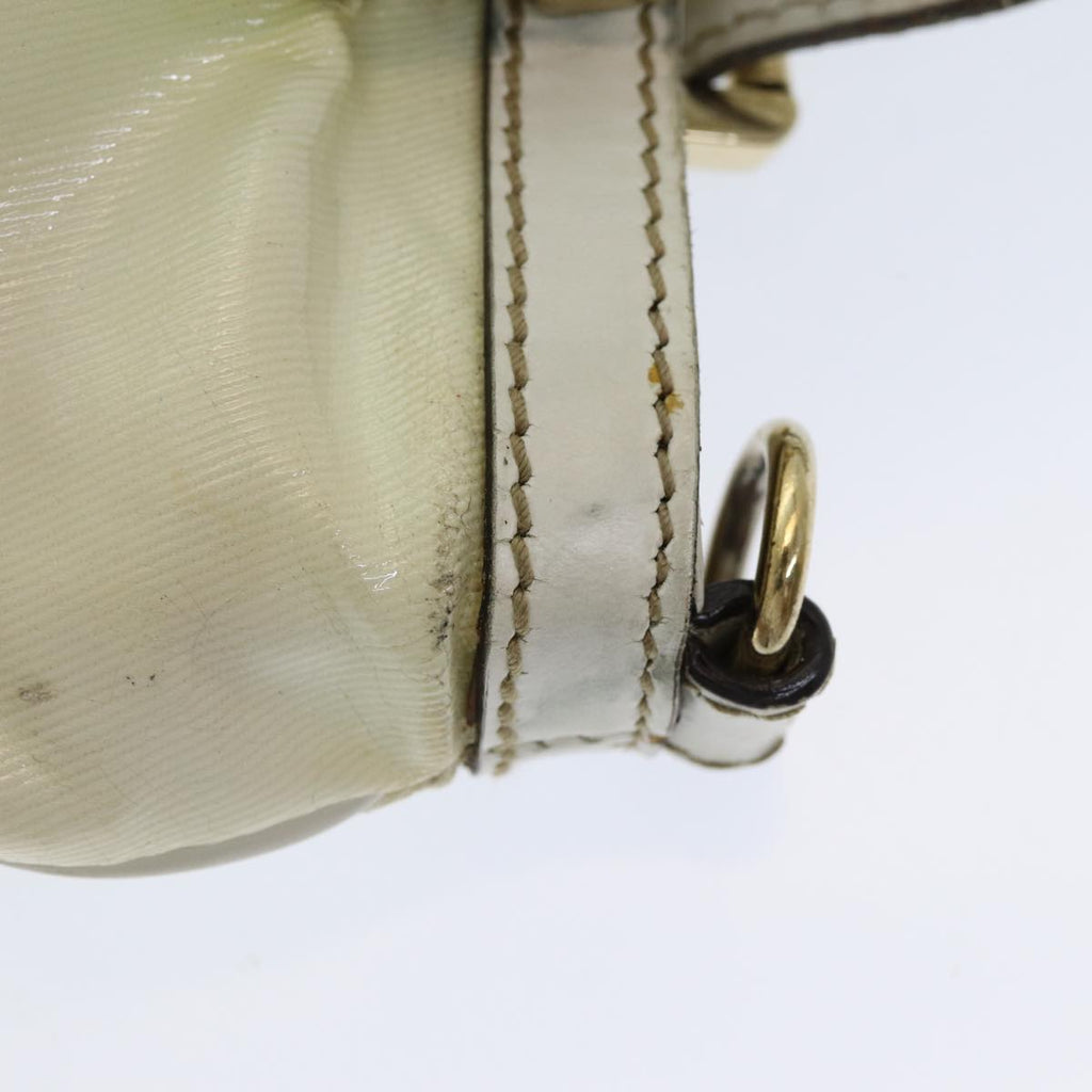 GUCCI Interlocking Web Sherry Bag Coated Canvas 2way White 162886 80900