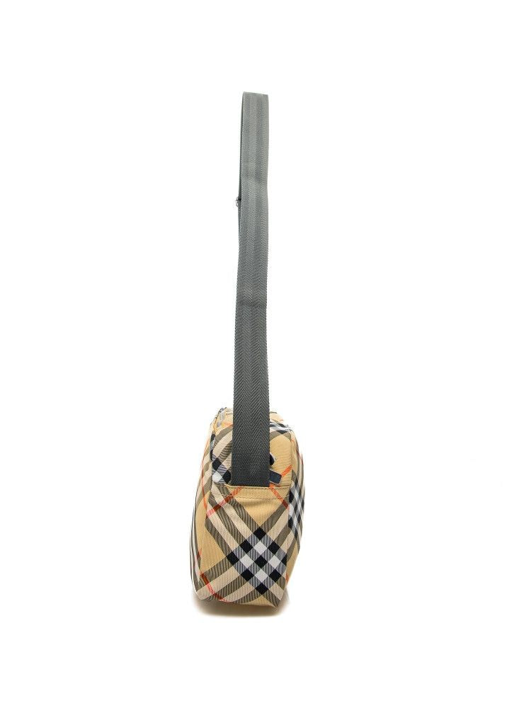 CHECK PATTERNED BEIGE SHOULDER BAG