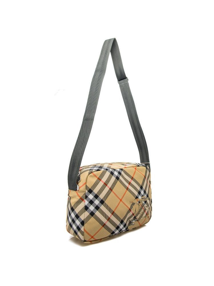 CHECK PATTERNED BEIGE SHOULDER BAG