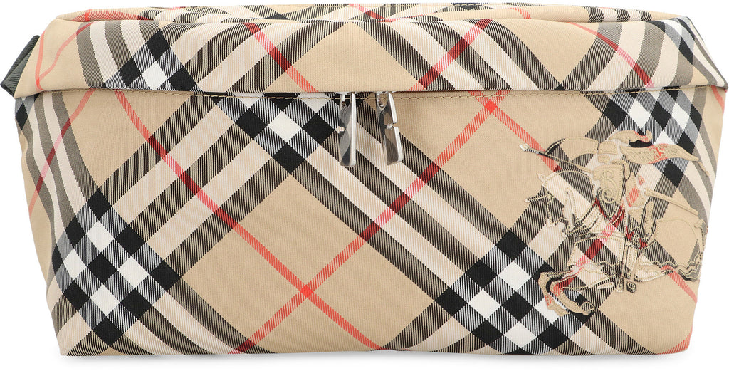 CHECK PATTERNED BEIGE WAIST BAG