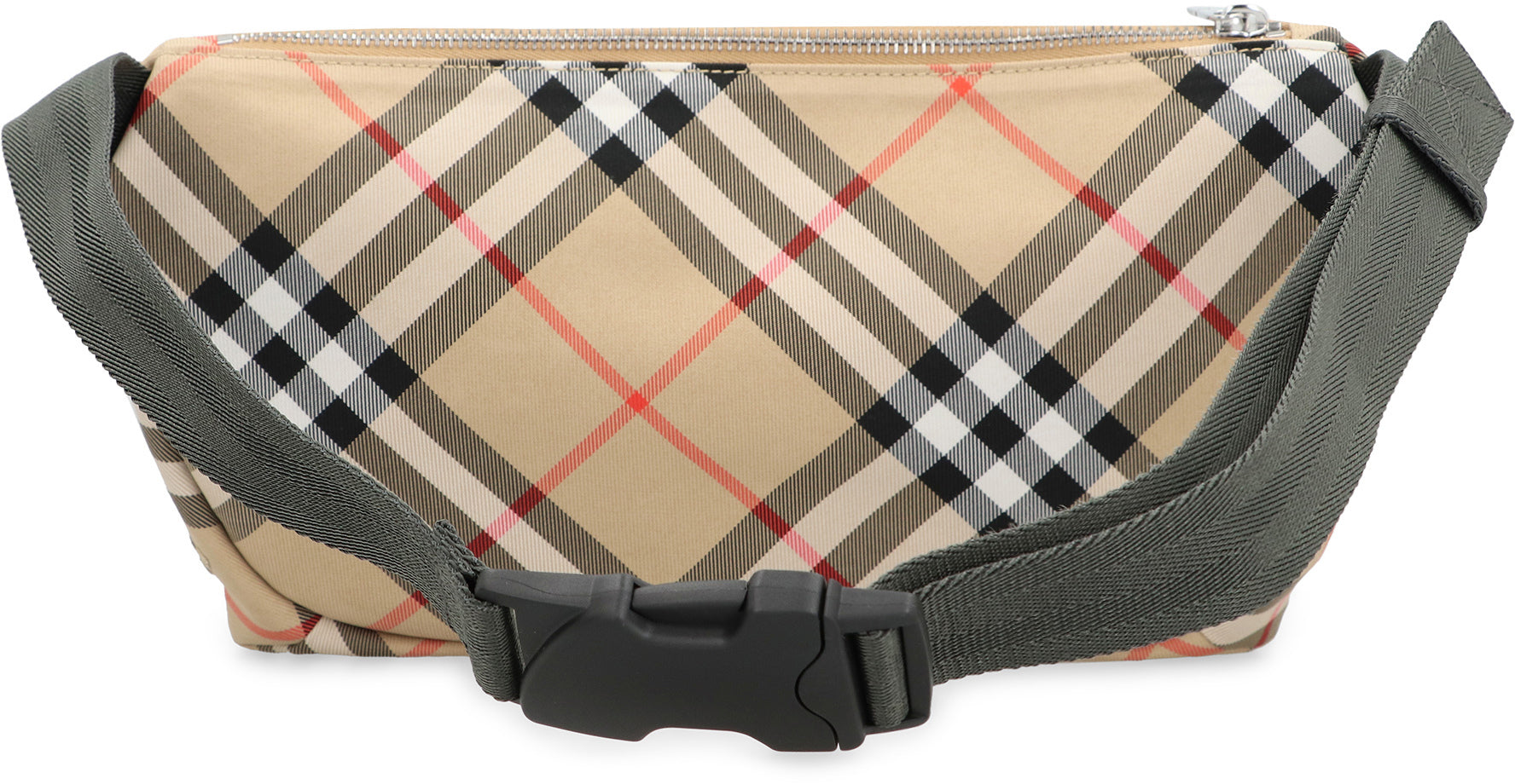 CHECK PATTERNED BEIGE WAIST BAG