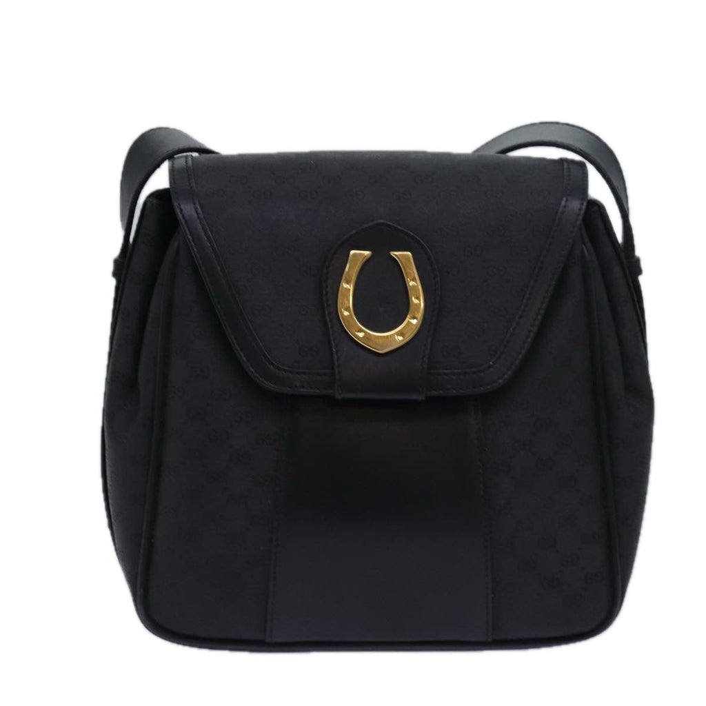 GUCCI Micro GG Supreme Shoulder Bag PVC Black 80932