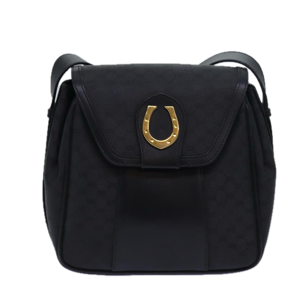 GUCCI Micro GG Supreme Shoulder Bag PVC Black 80932