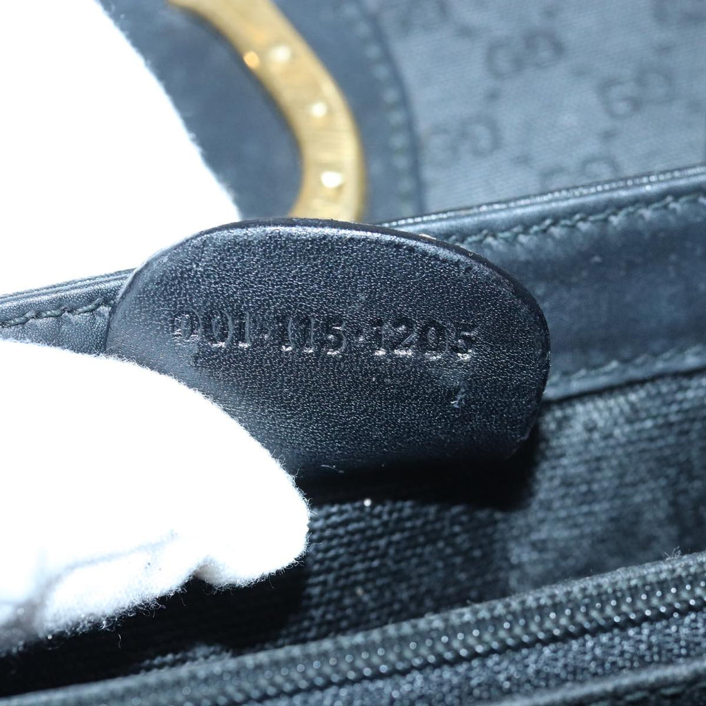 GUCCI Micro GG Supreme Shoulder Bag PVC Black 80932