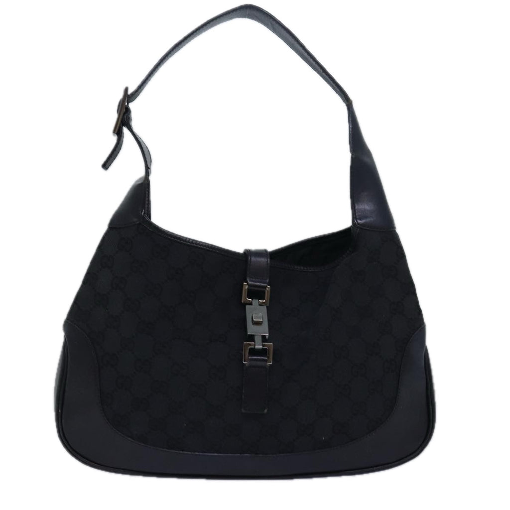 GUCCI GG Canvas Jackie Shoulder Bag Black 001 3306 80935