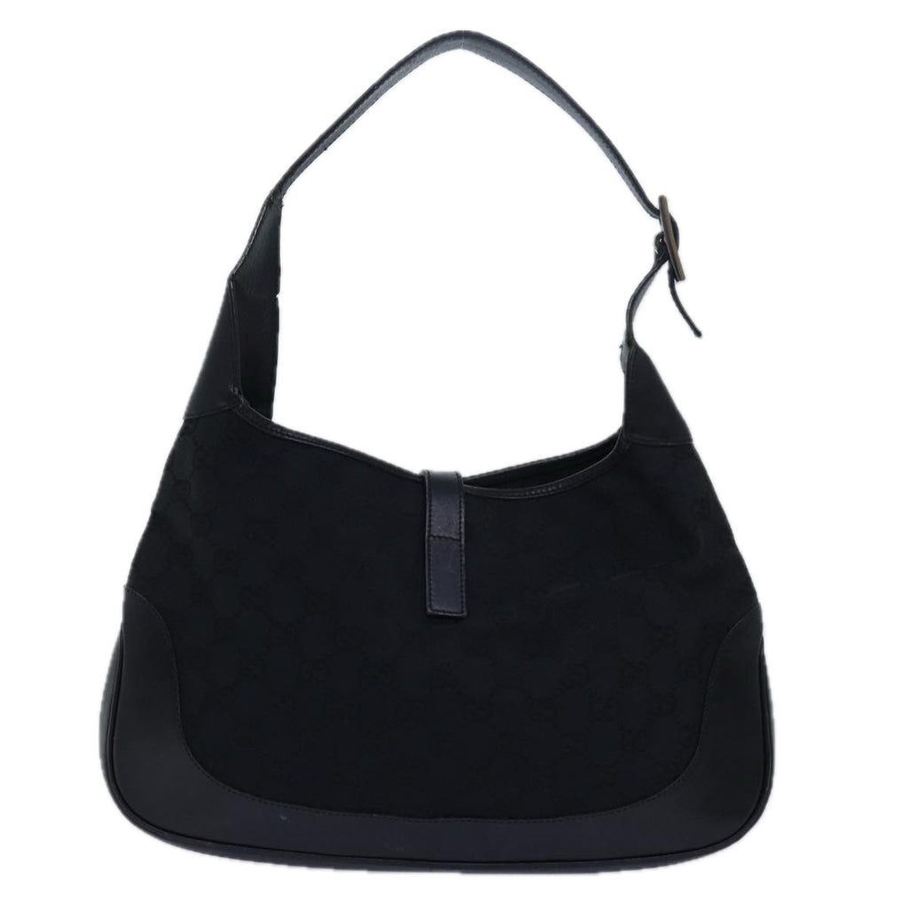 GUCCI GG Canvas Jackie Shoulder Bag Black 001 3306 80935