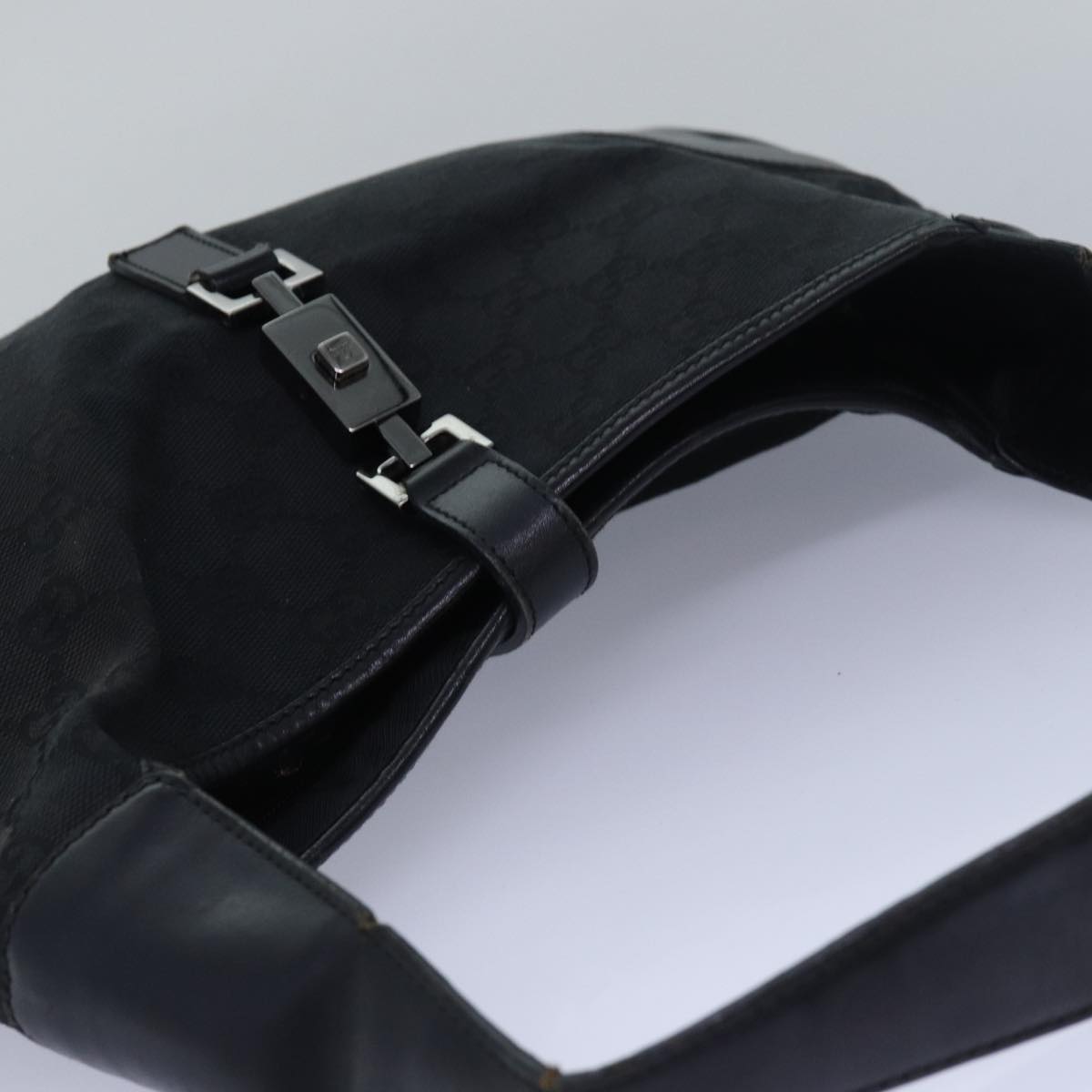 GUCCI GG Canvas Jackie Shoulder Bag Black 001 3306 80935