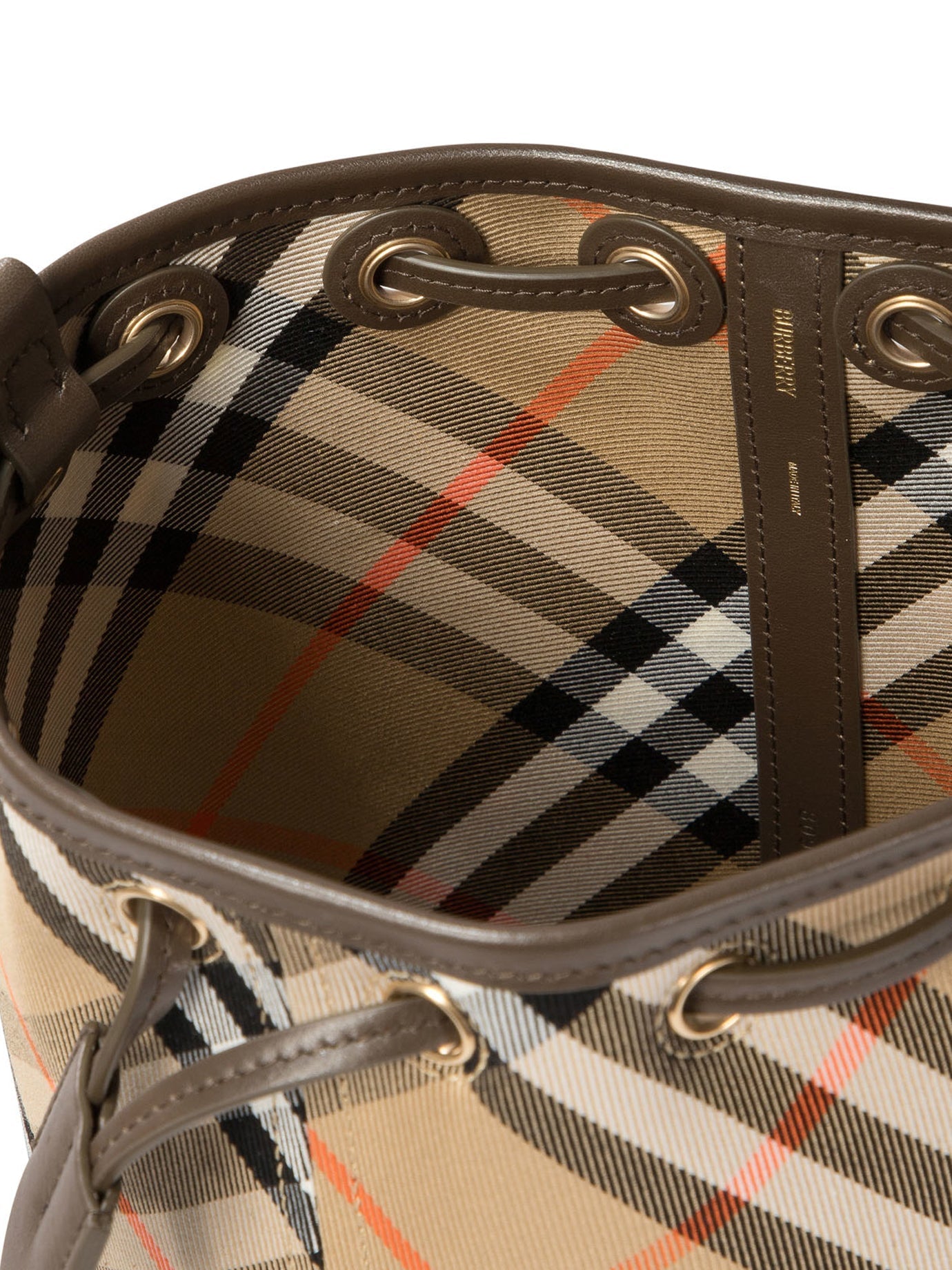 CHECK MINI BUCKET BAG