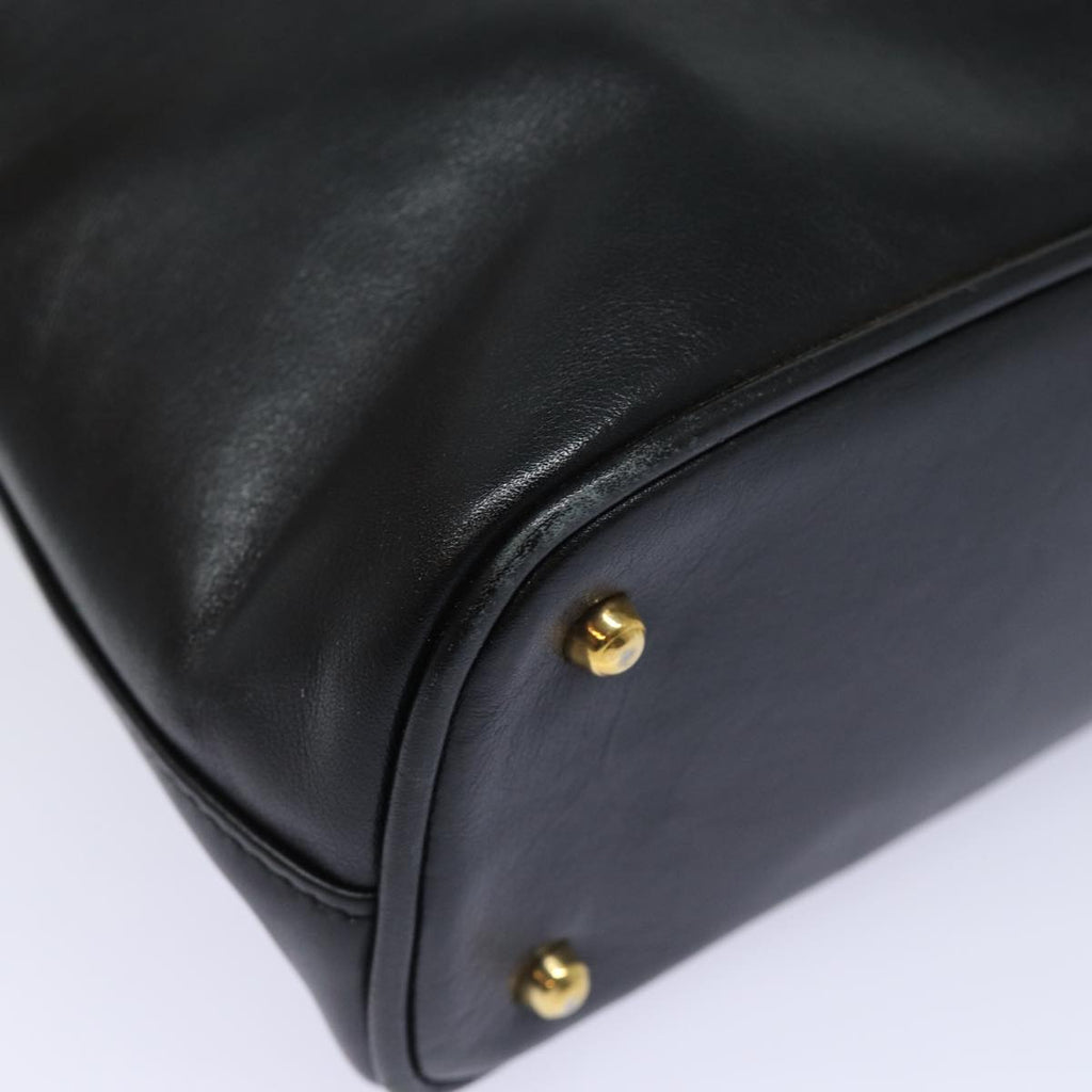 GUCCI Bamboo Hand Bag Leather Black 80943