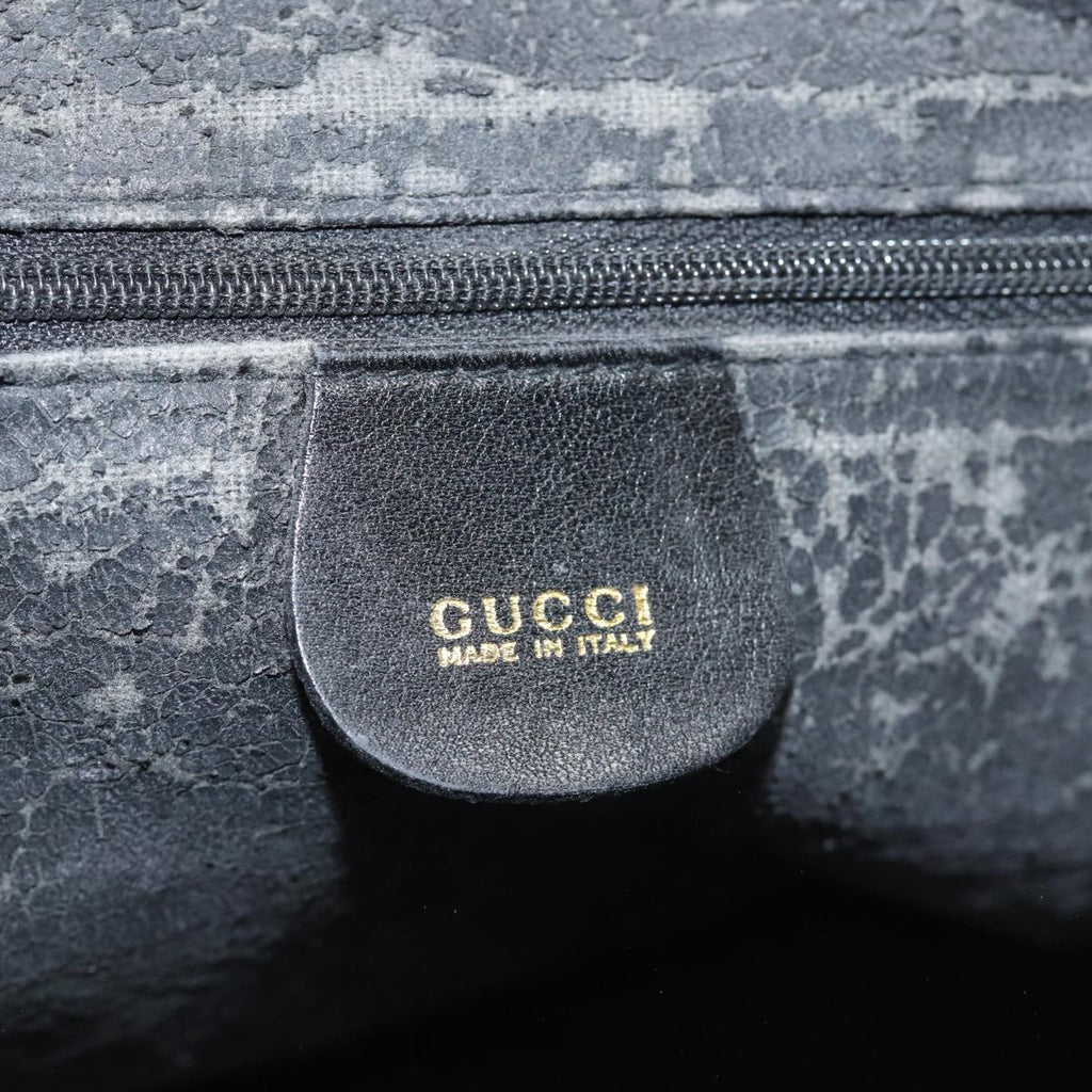 GUCCI Bamboo Hand Bag Leather Black 80943