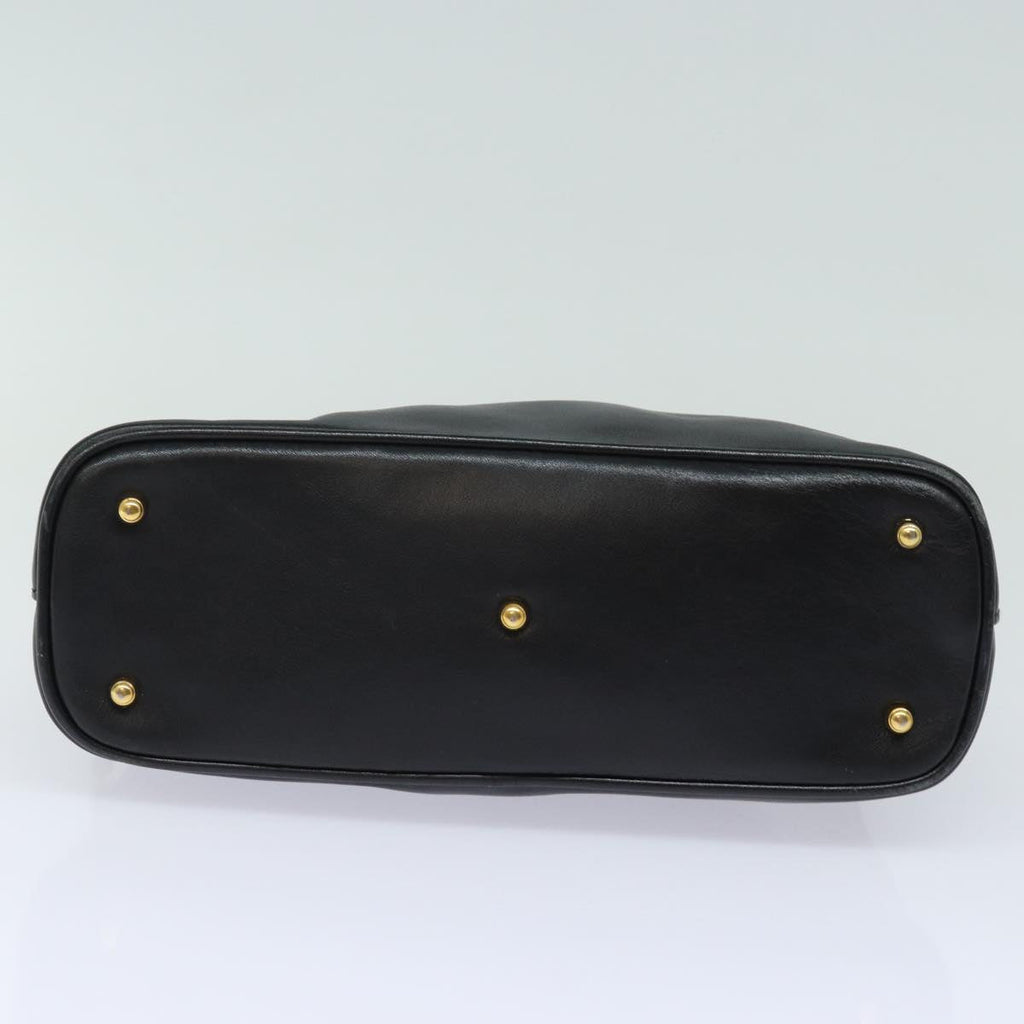 GUCCI Bamboo Hand Bag Leather Black 80943